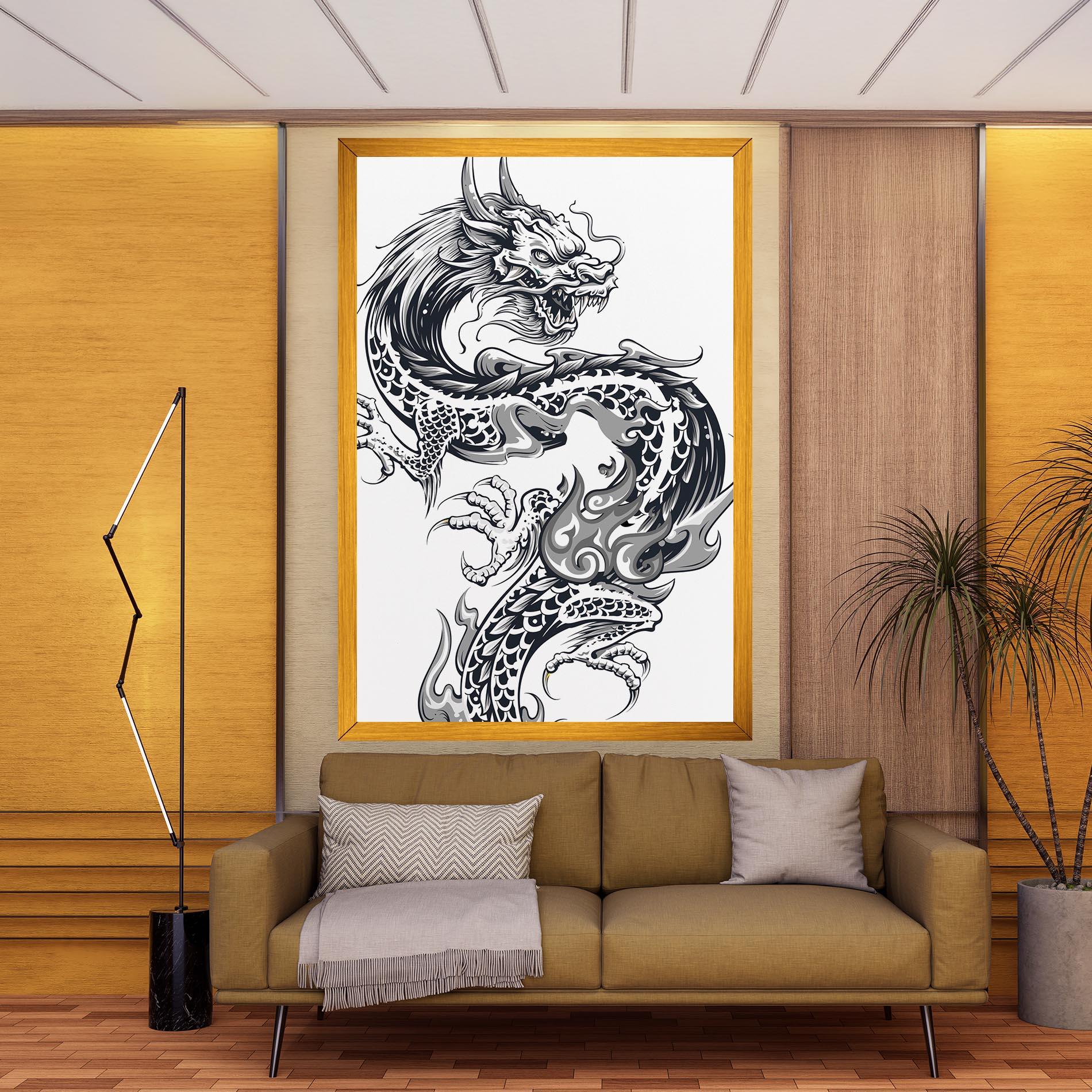 Leinwandbild Dragon Line mockup 9