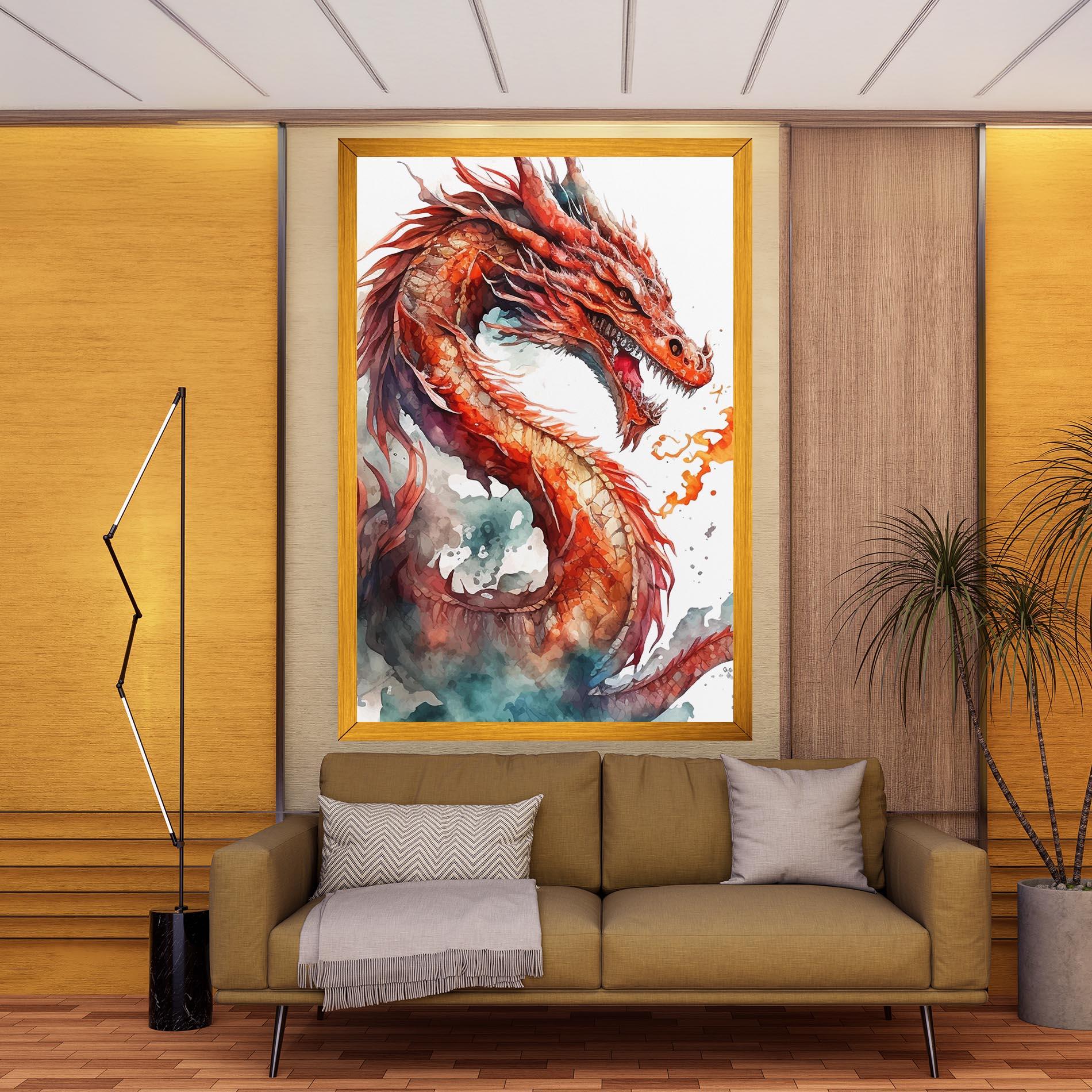 Leinwandbild Fire Dragon mockup 9