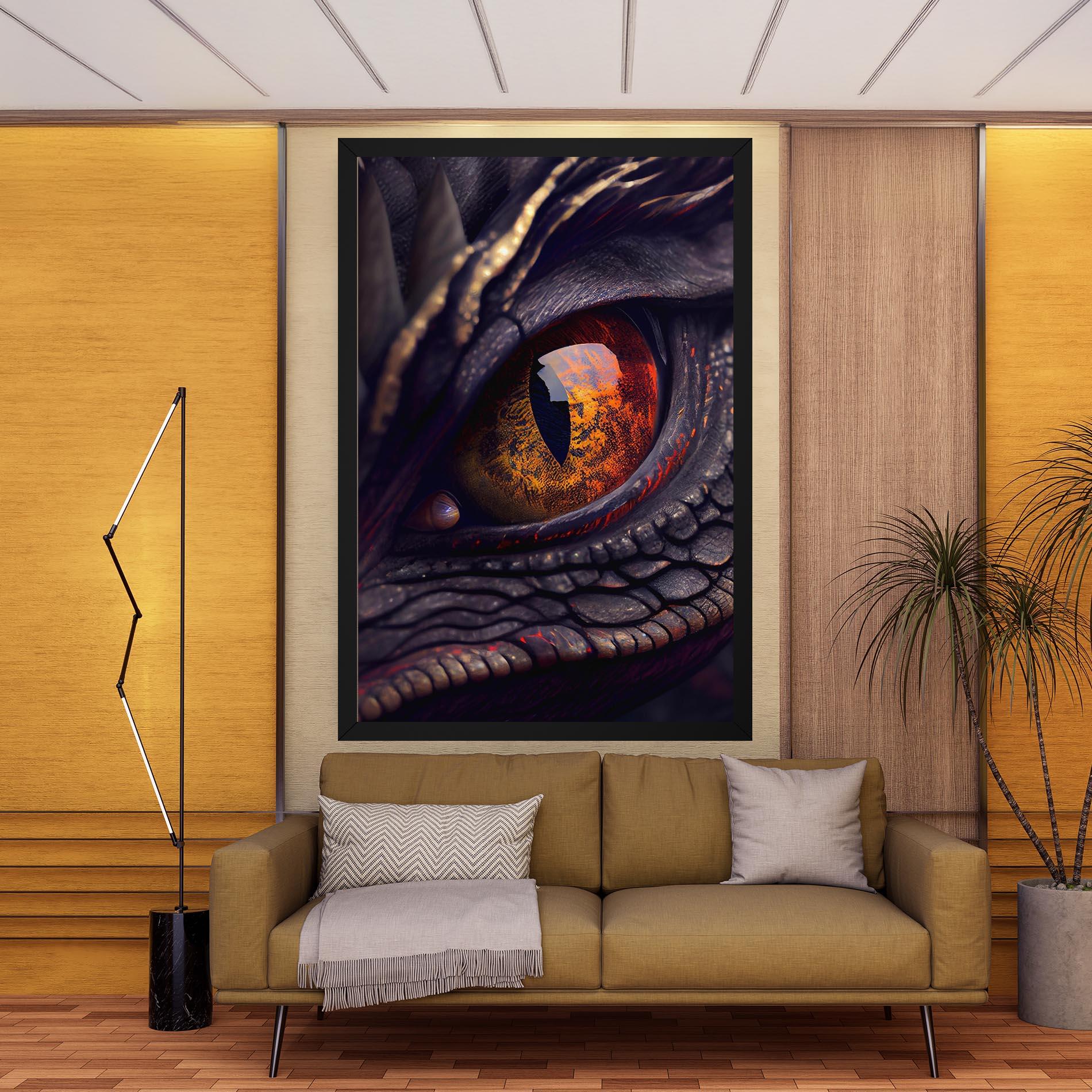 Leinwandbild Close Up Red Eye Dragon mockup 9