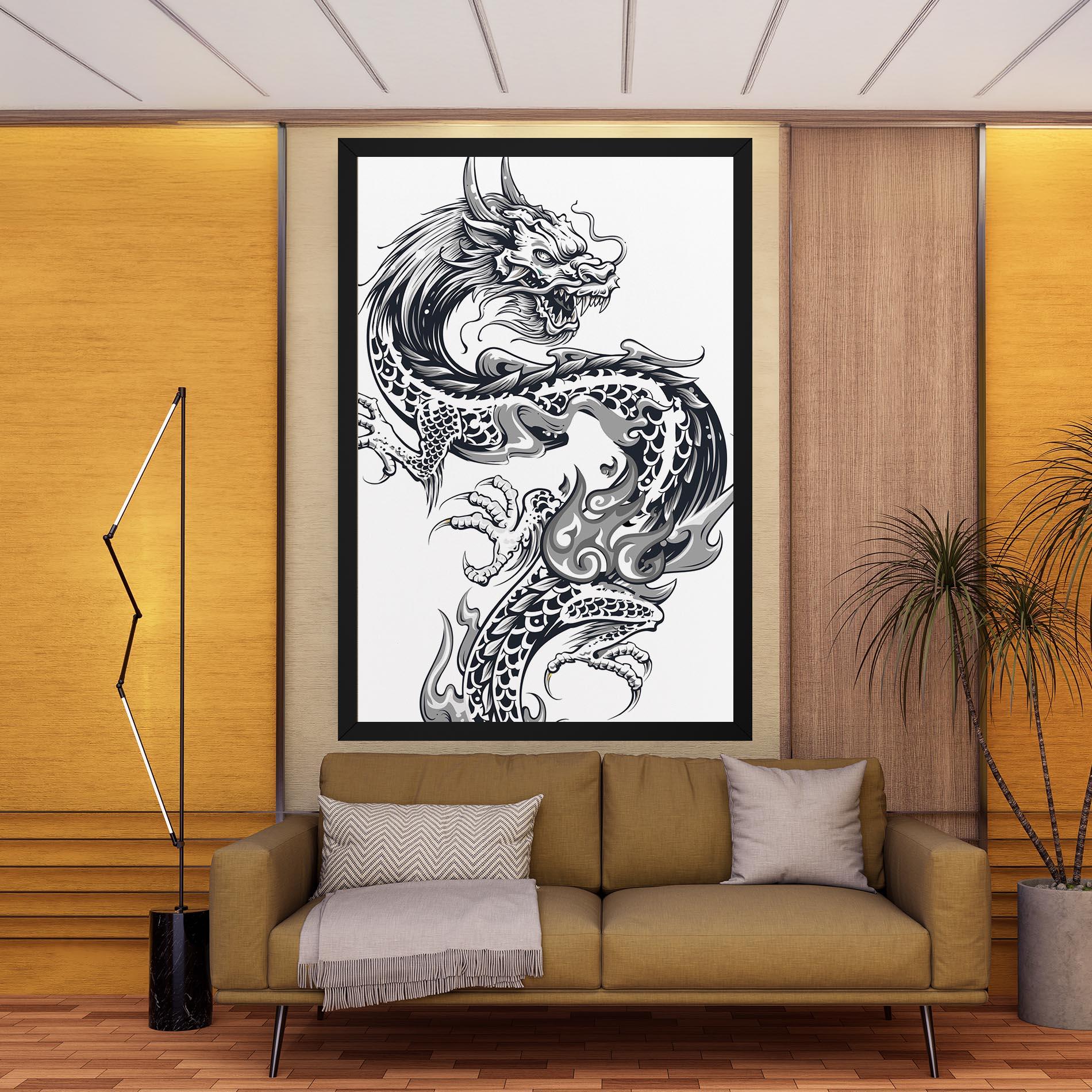Leinwandbild Dragon Line mockup 9