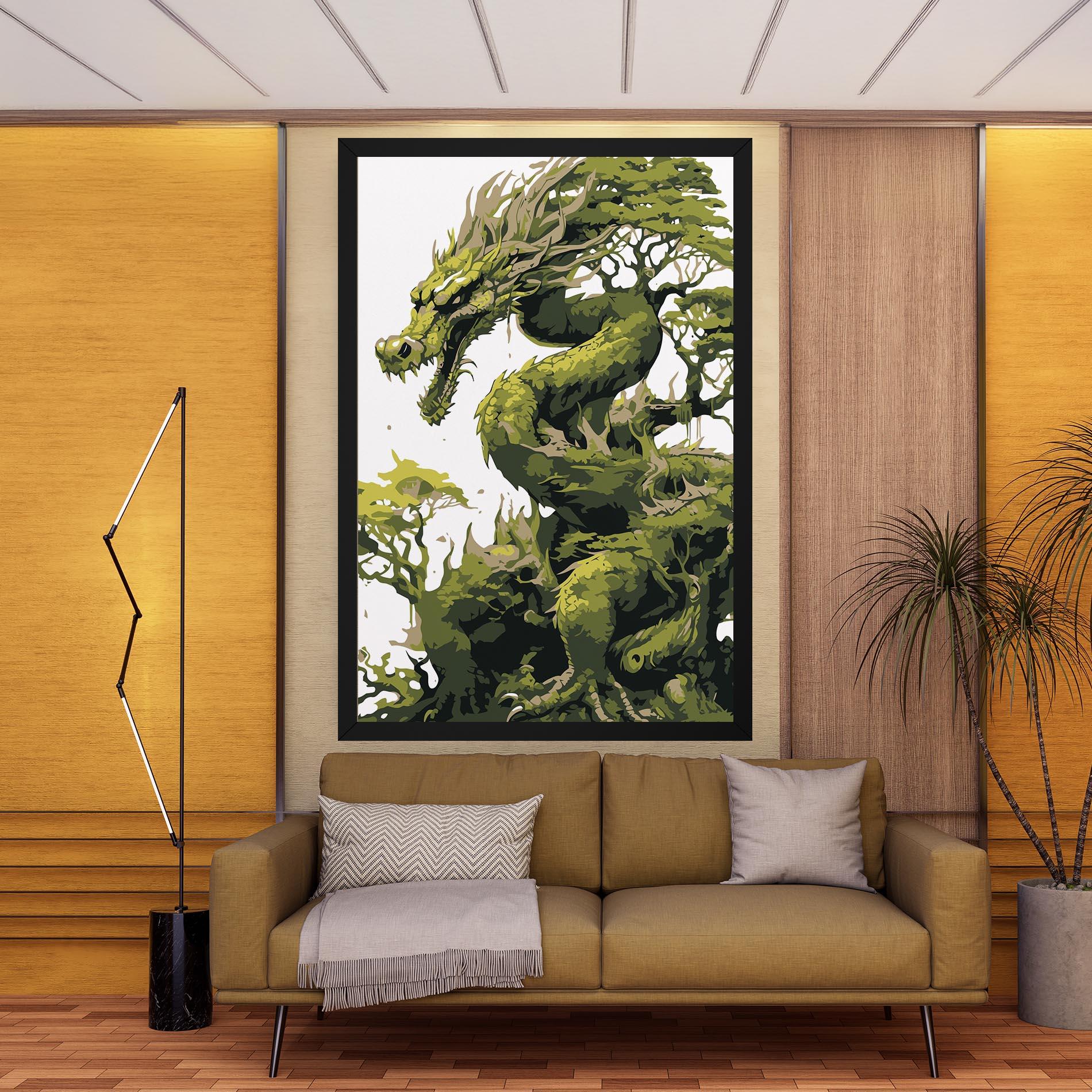 Leinwandbild Green Nature Dragon mockup 9