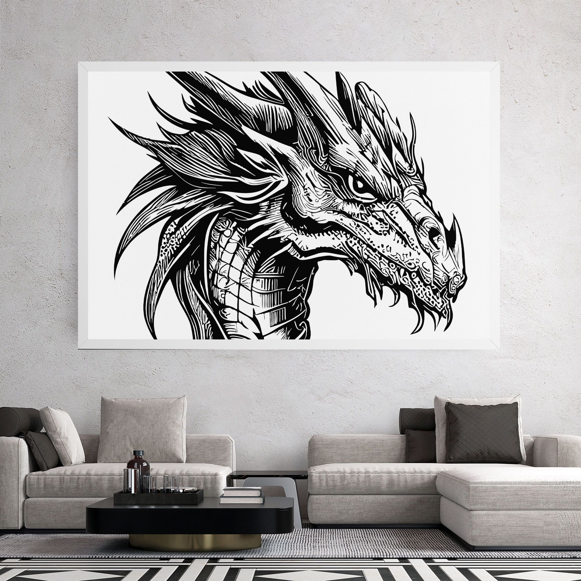 Black Line Dragon mockup 2