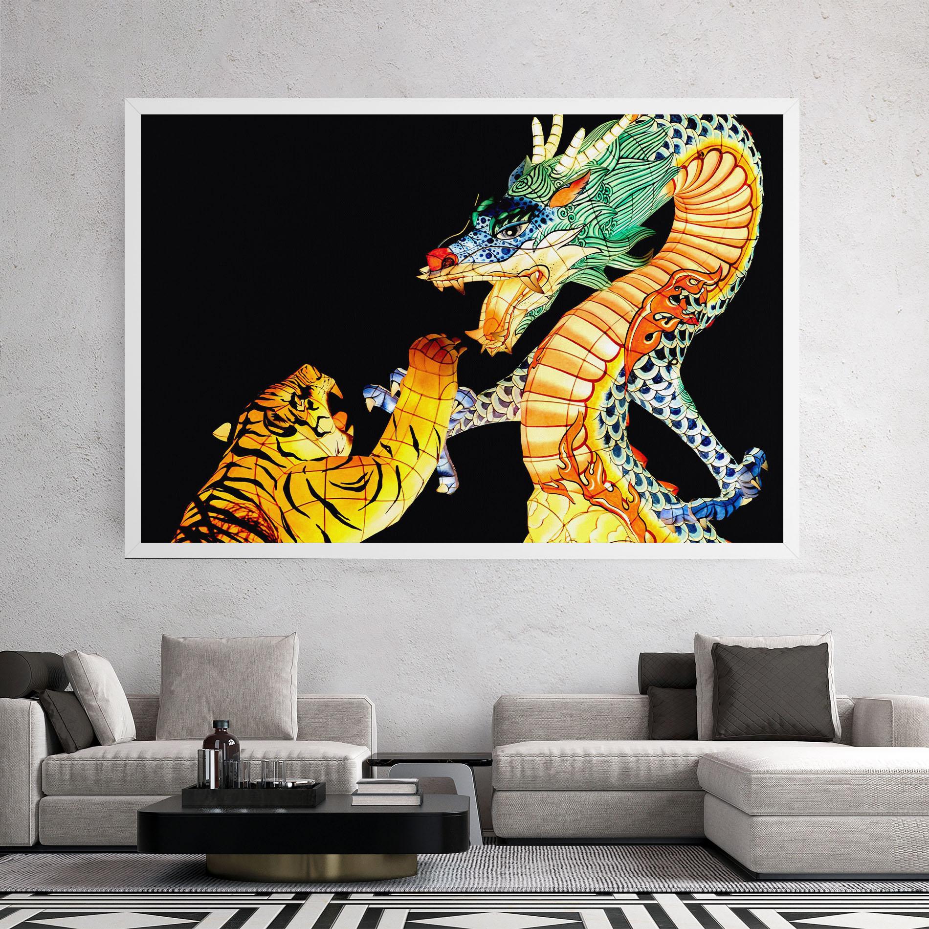 Leinwandbild Chinese Dragon And Tiger mockup 2