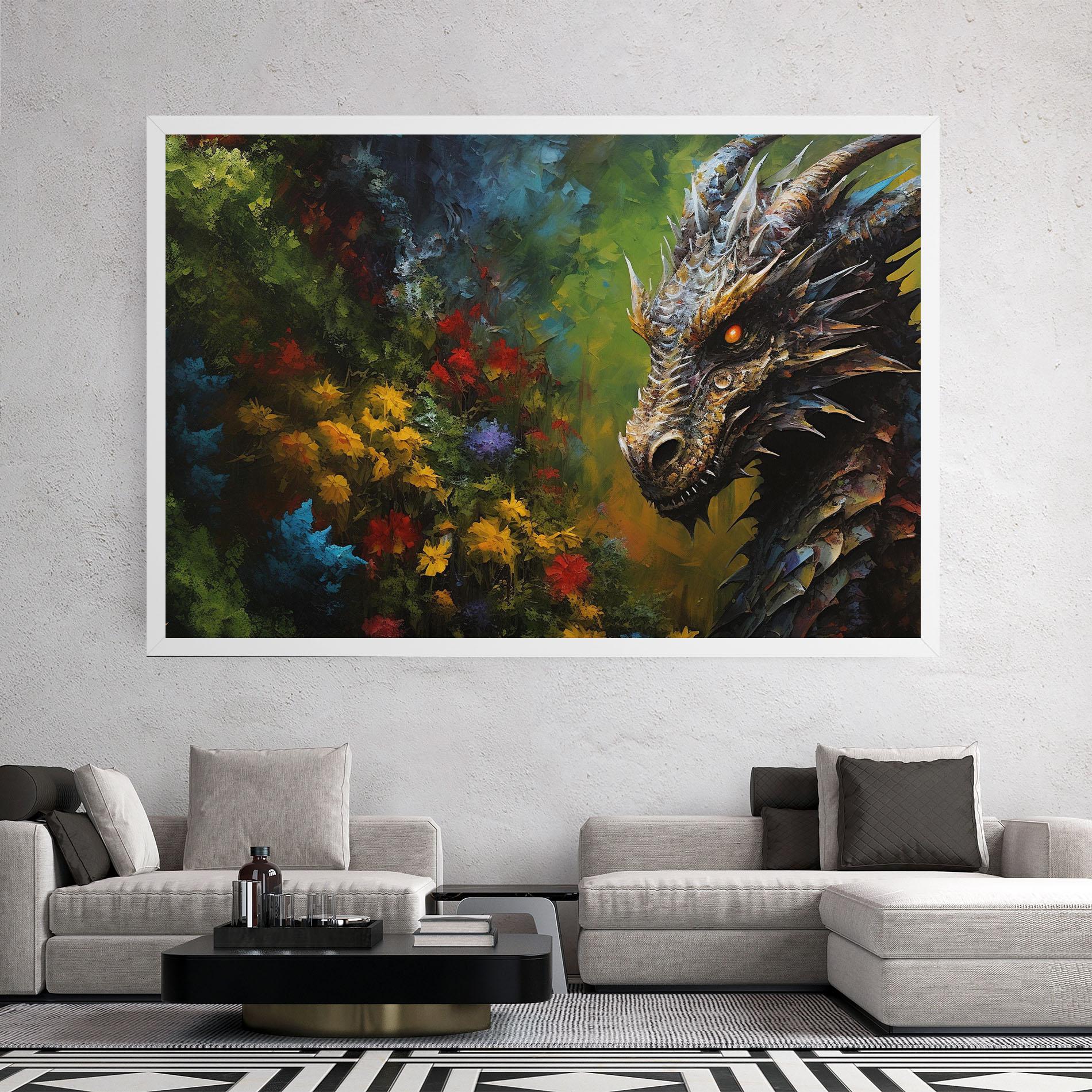 Leinwandbild Dragon In Nature mockup 2