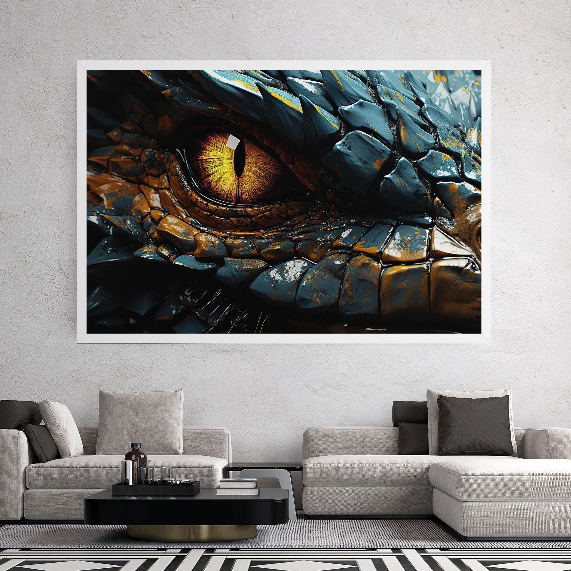 Leinwandbild Yellow Dragon Eye mockup 2