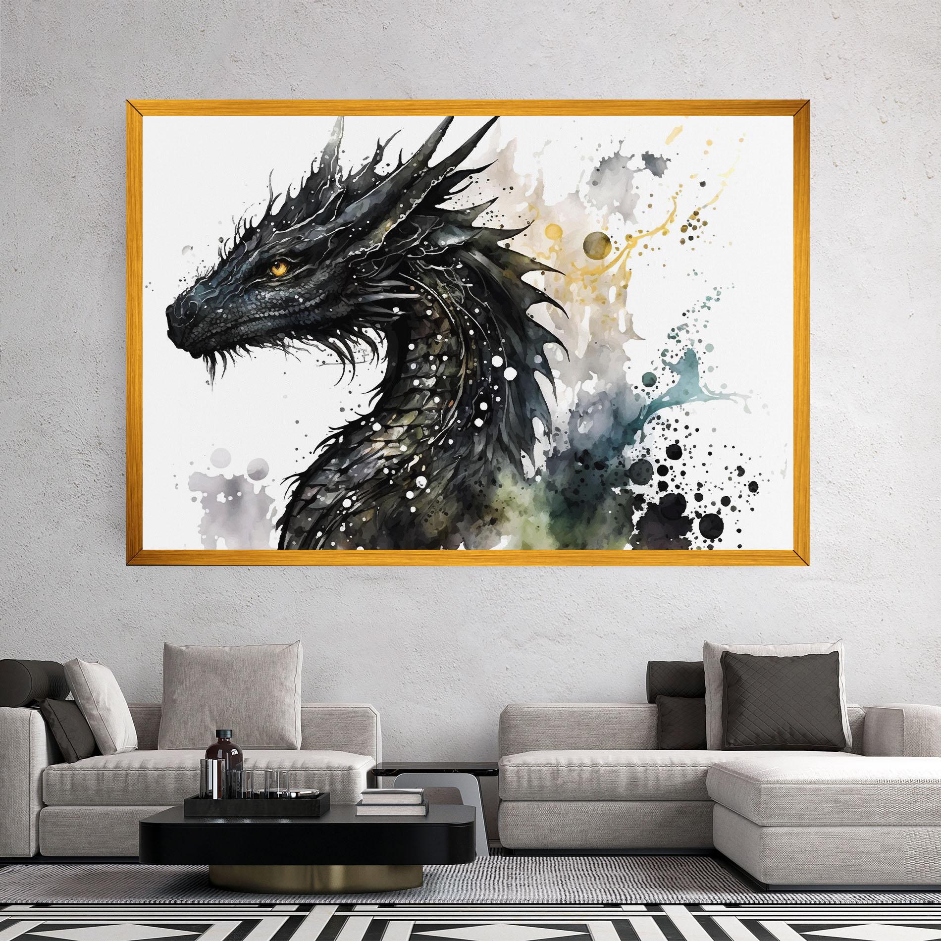 Leinwandbild Black Dragon Art mockup 2
