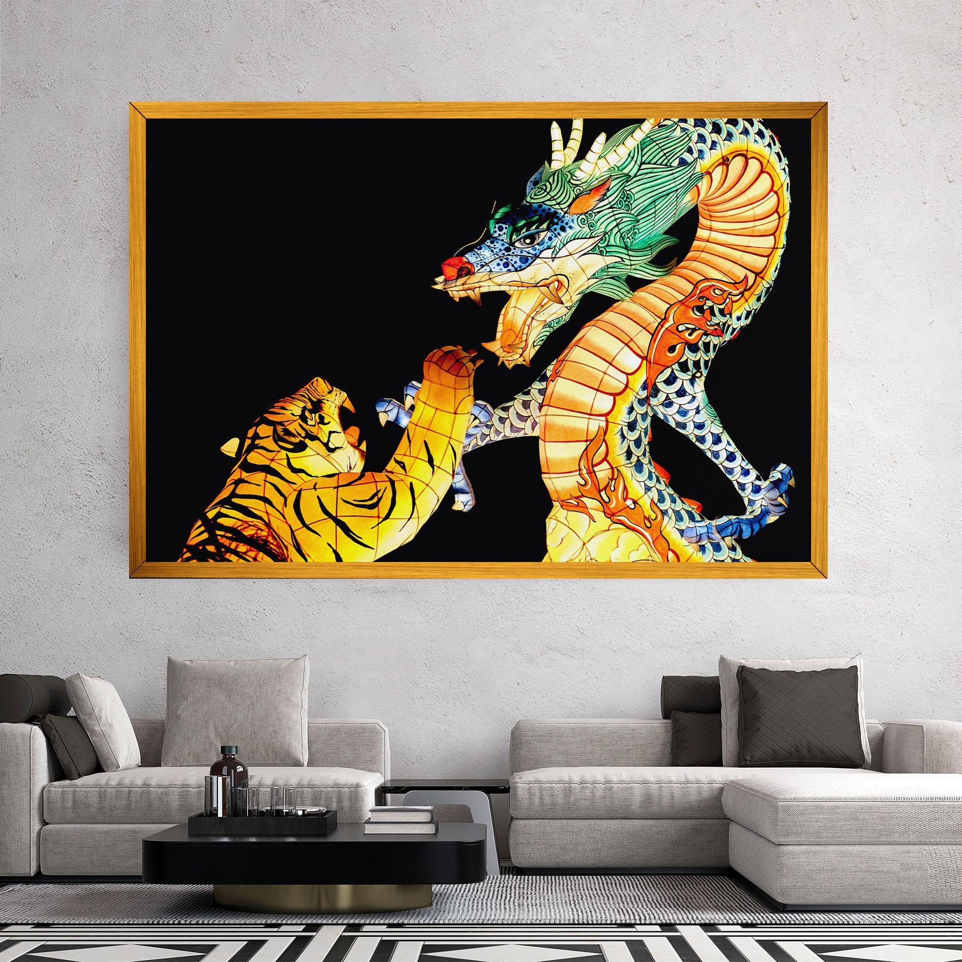Leinwandbild Chinese Dragon And Tiger mockup 2