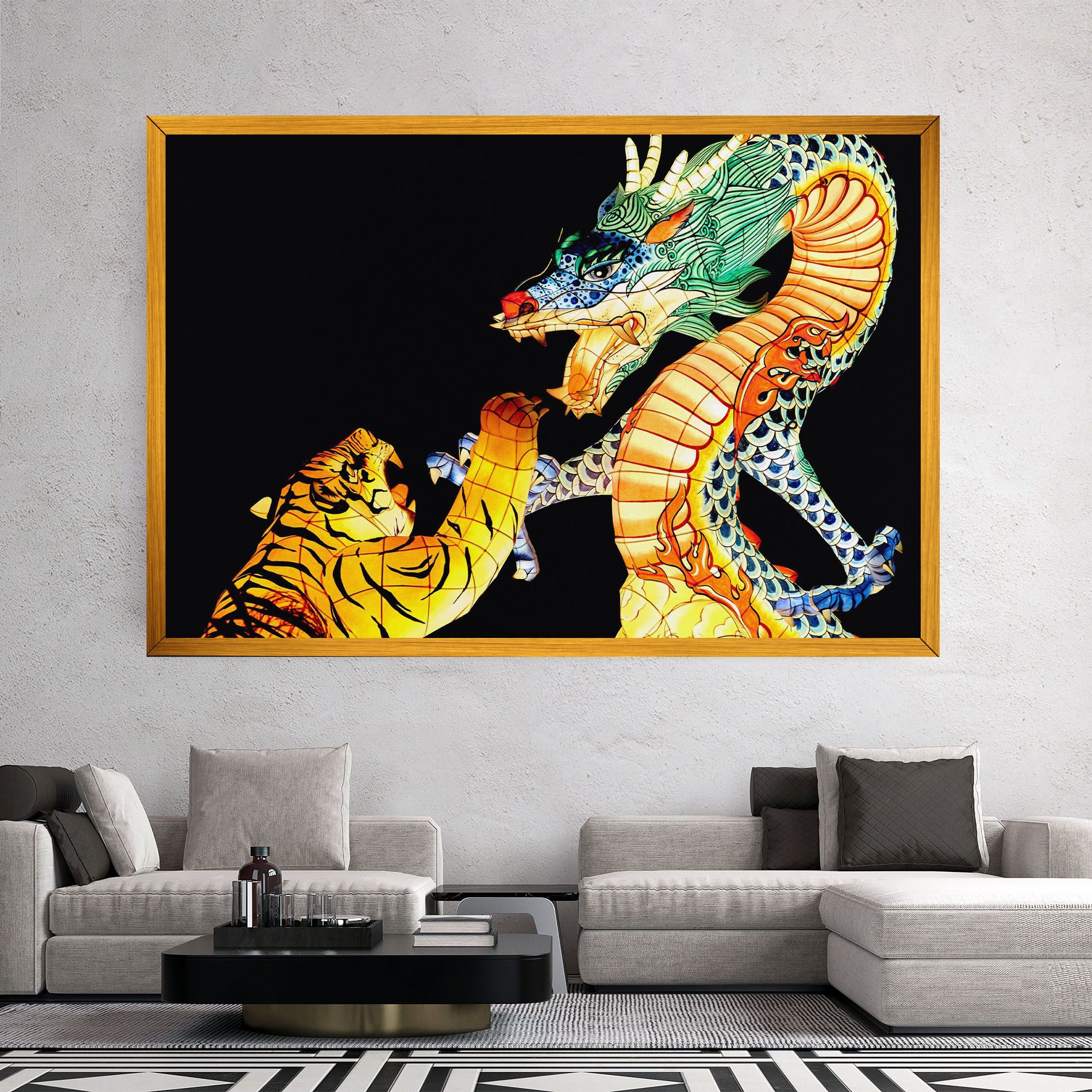 Chinese Dragon And Tiger mockup 2
