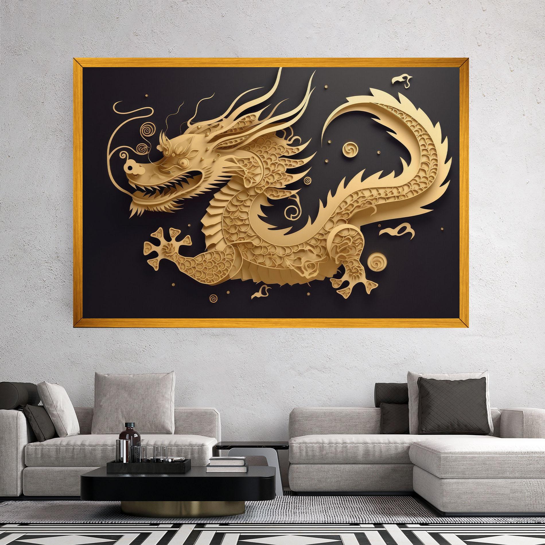 Leinwandbild Dragon Zodiac Sign mockup 2