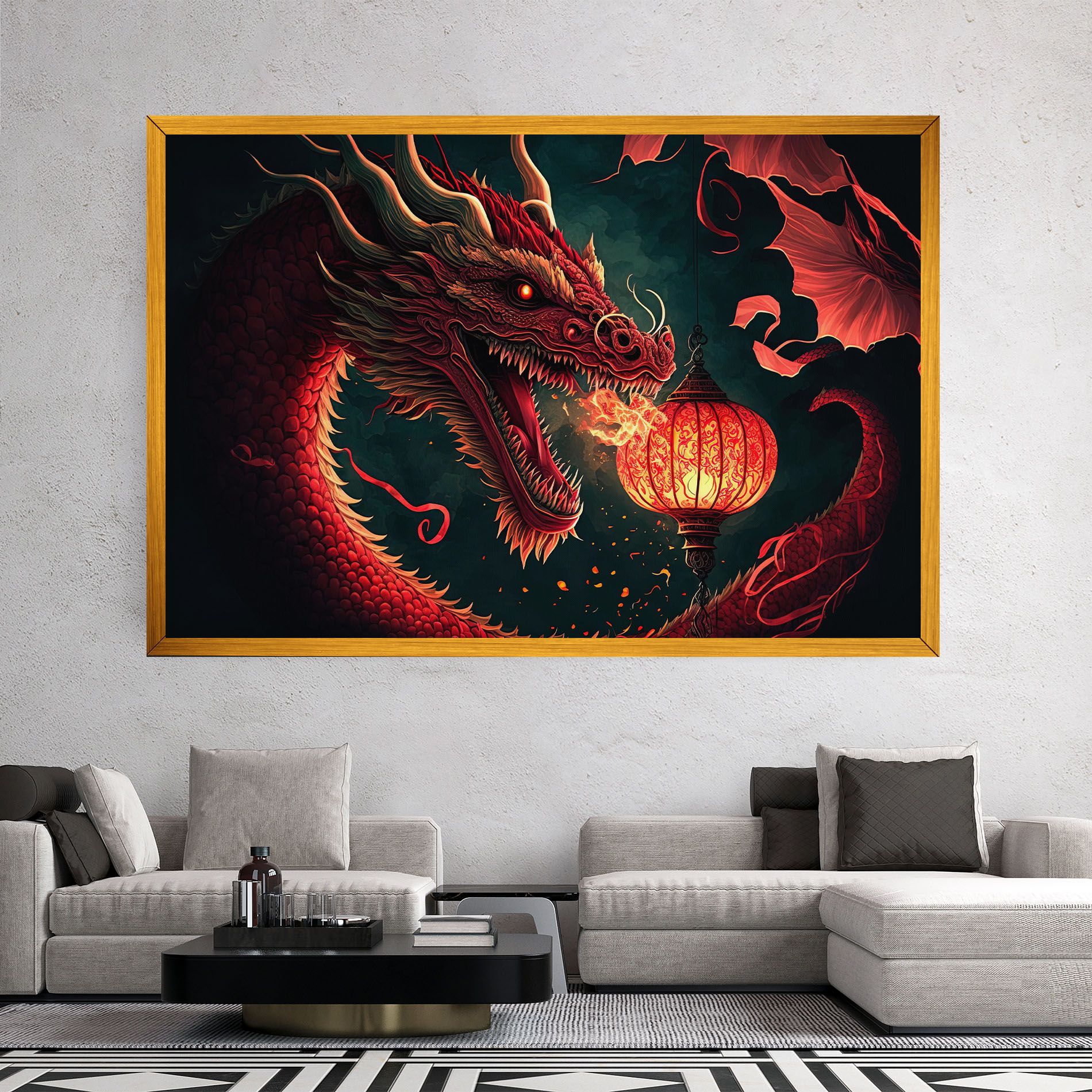 Red Fire Dragon mockup 2