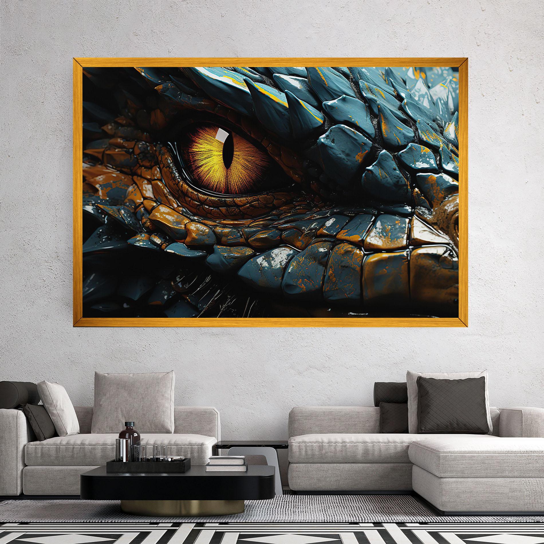 Leinwandbild Yellow Dragon Eye mockup 2