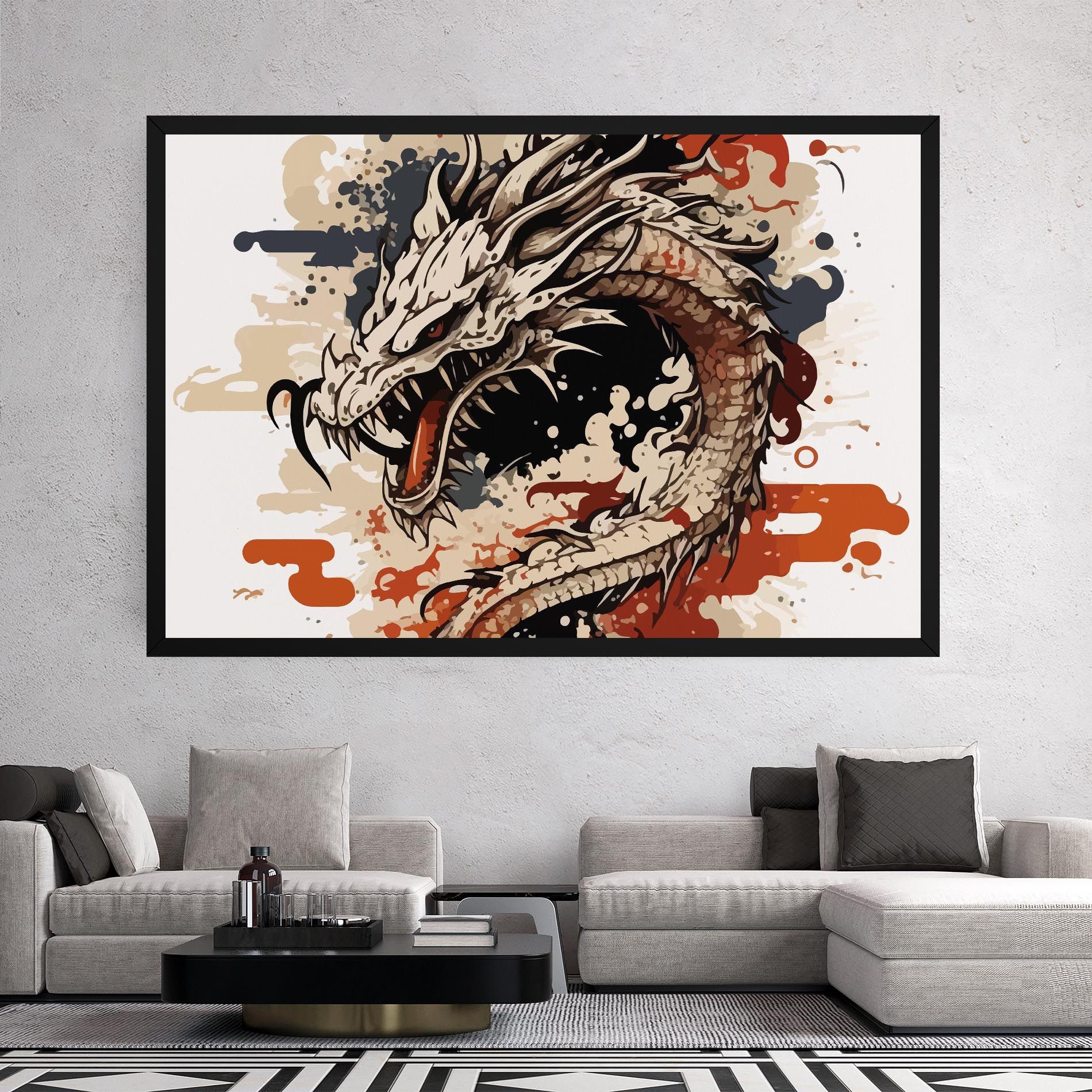 Cream Dragon Art mockup 2