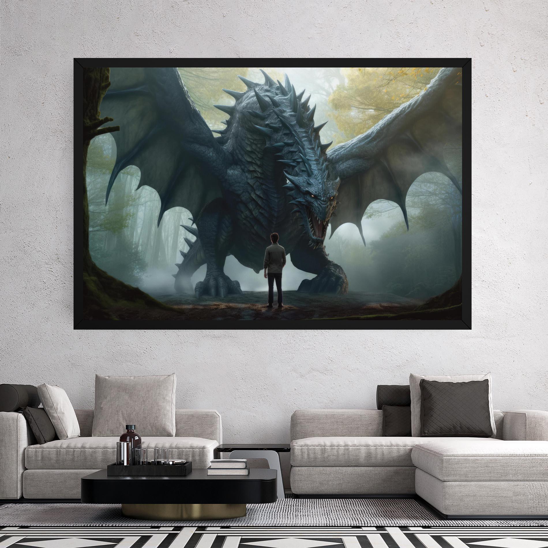 Leinwandbild Huge Dragon Fantasy mockup 2