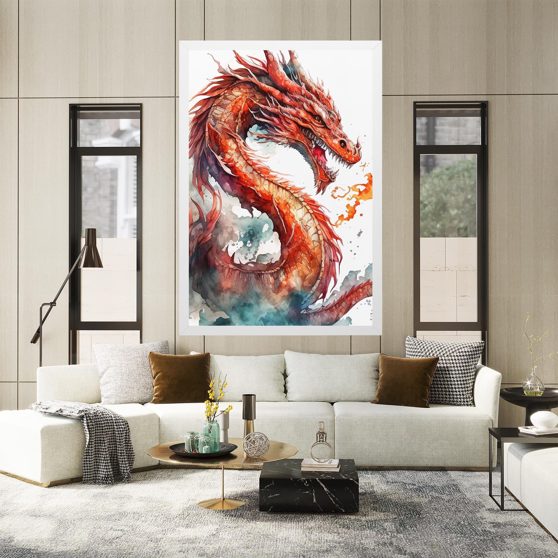 Leinwandbild Fire Dragon mockup 2