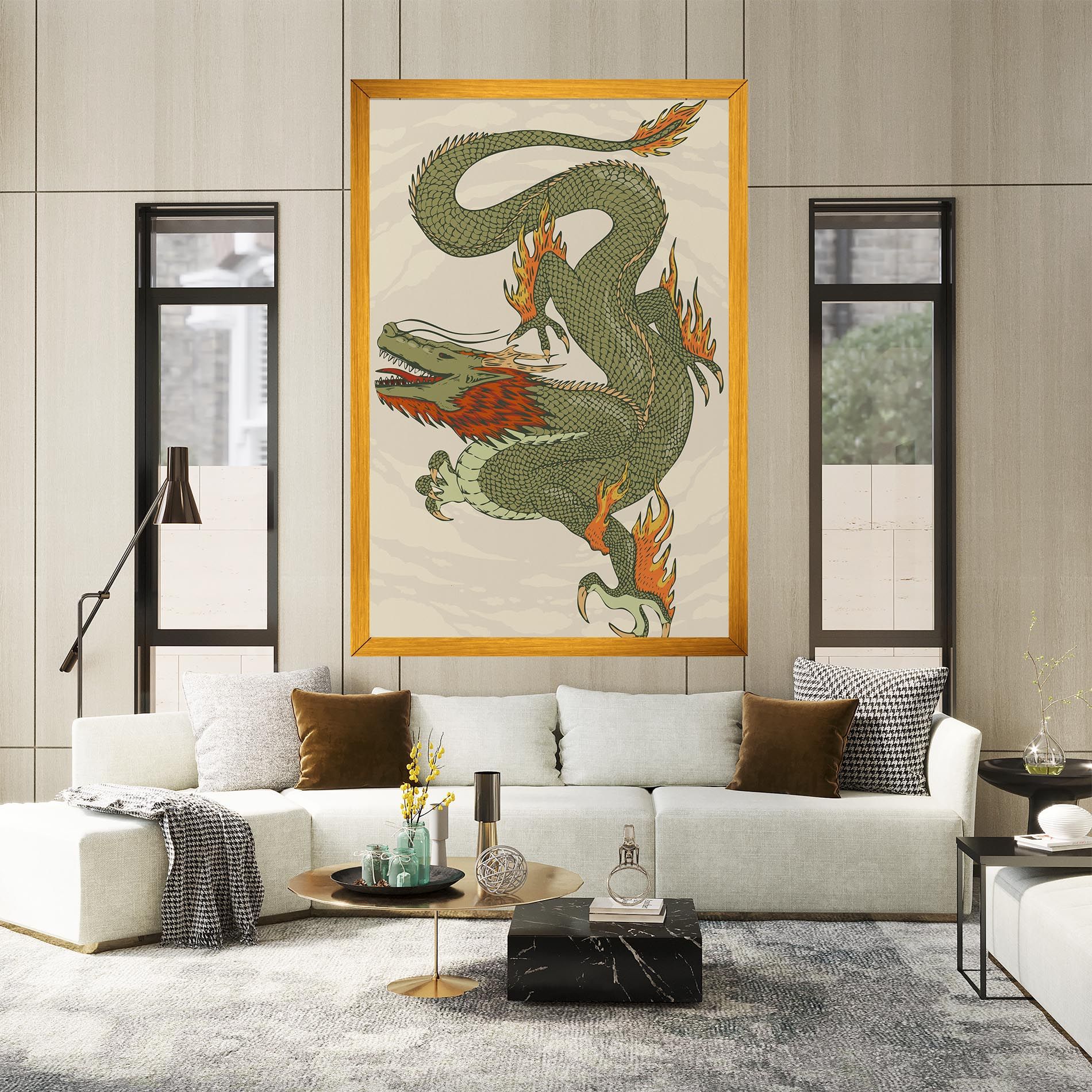 Chinese Dragon Green mockup 2