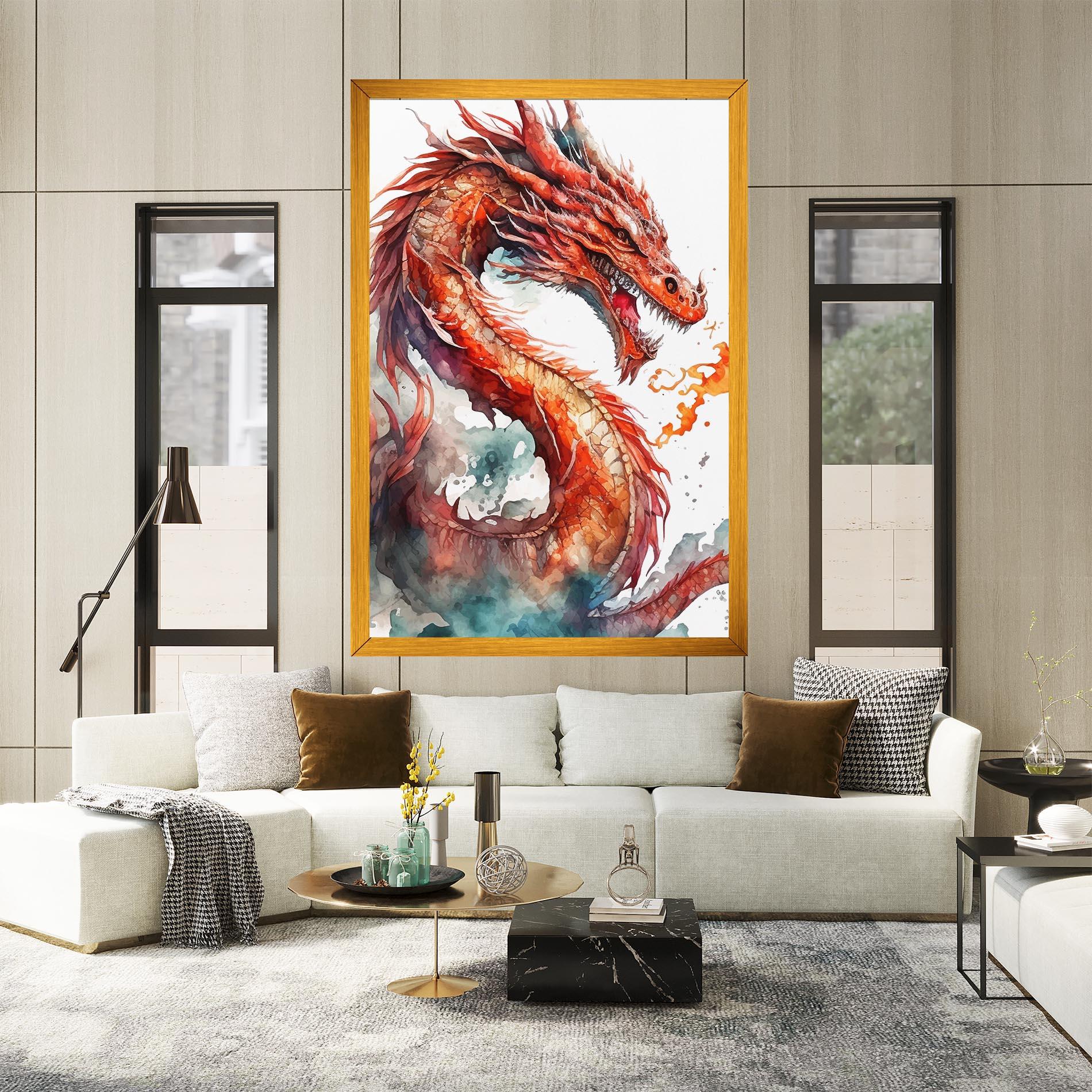 Leinwandbild Fire Dragon mockup 2