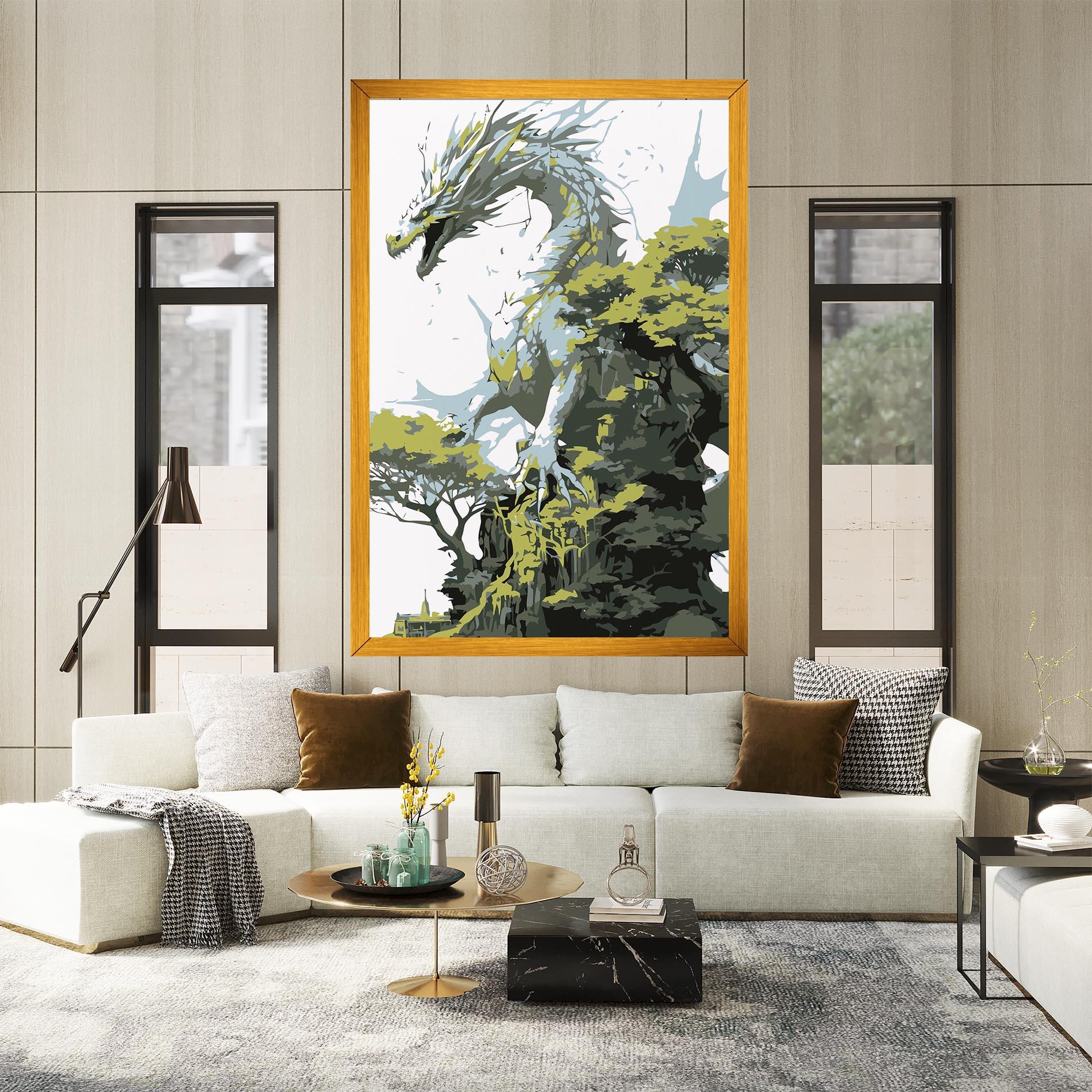 Leinwandbild Grey Nature Dragon mockup 2