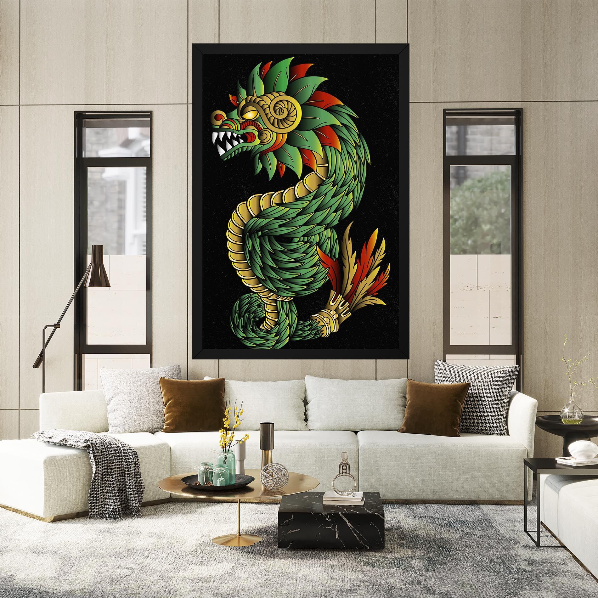 Green Yellow Dragon mockup 2