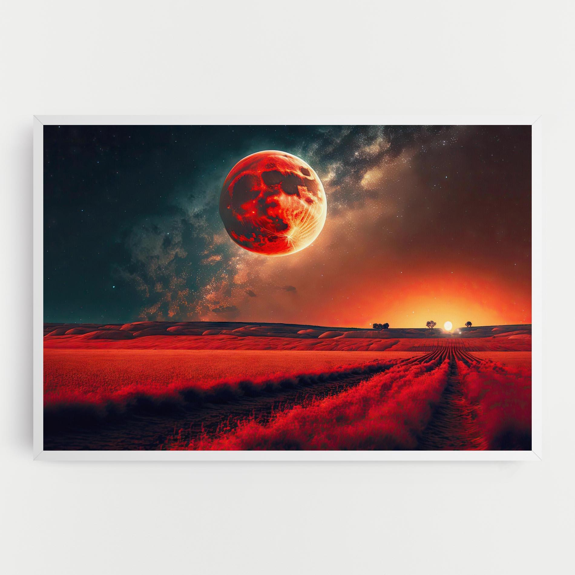 Leinwandbild Huge Red Moon mockup 0