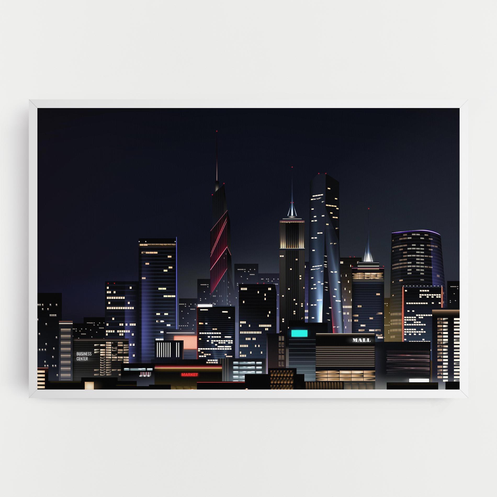 Leinwandbild Night City mockup 0
