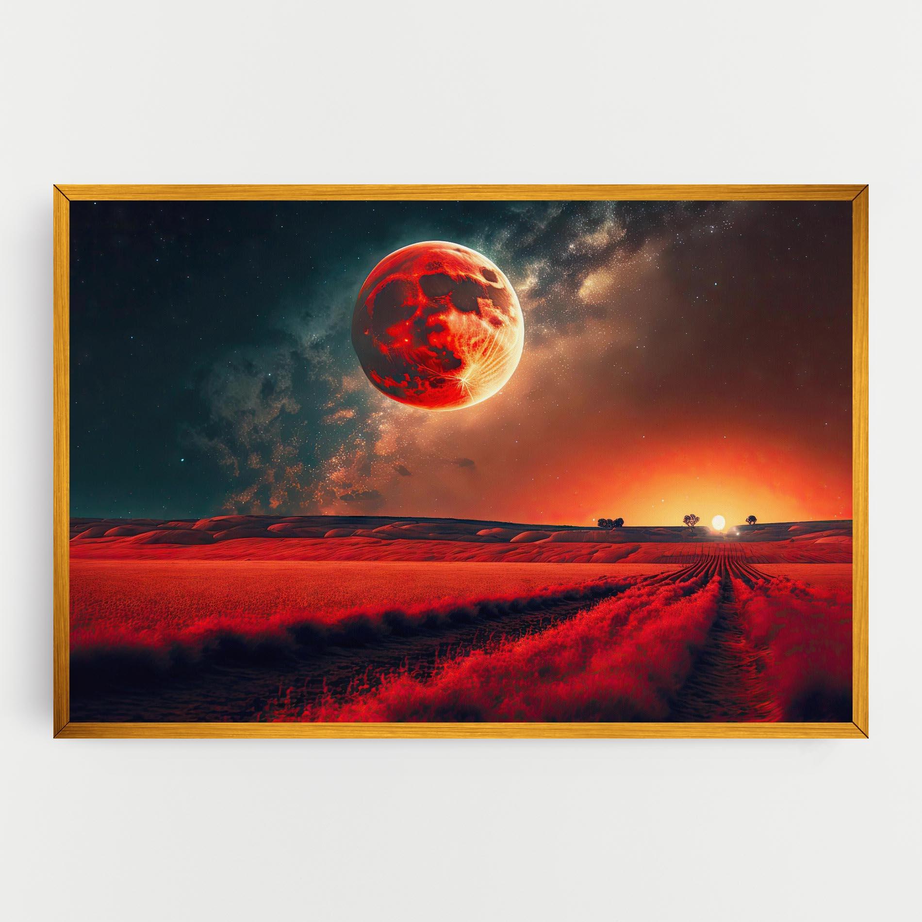 Leinwandbild Huge Red Moon mockup 0