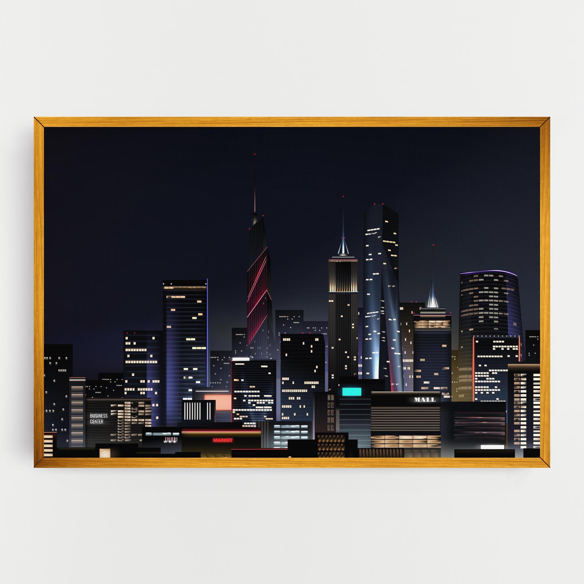 Leinwandbild Night City mockup 0