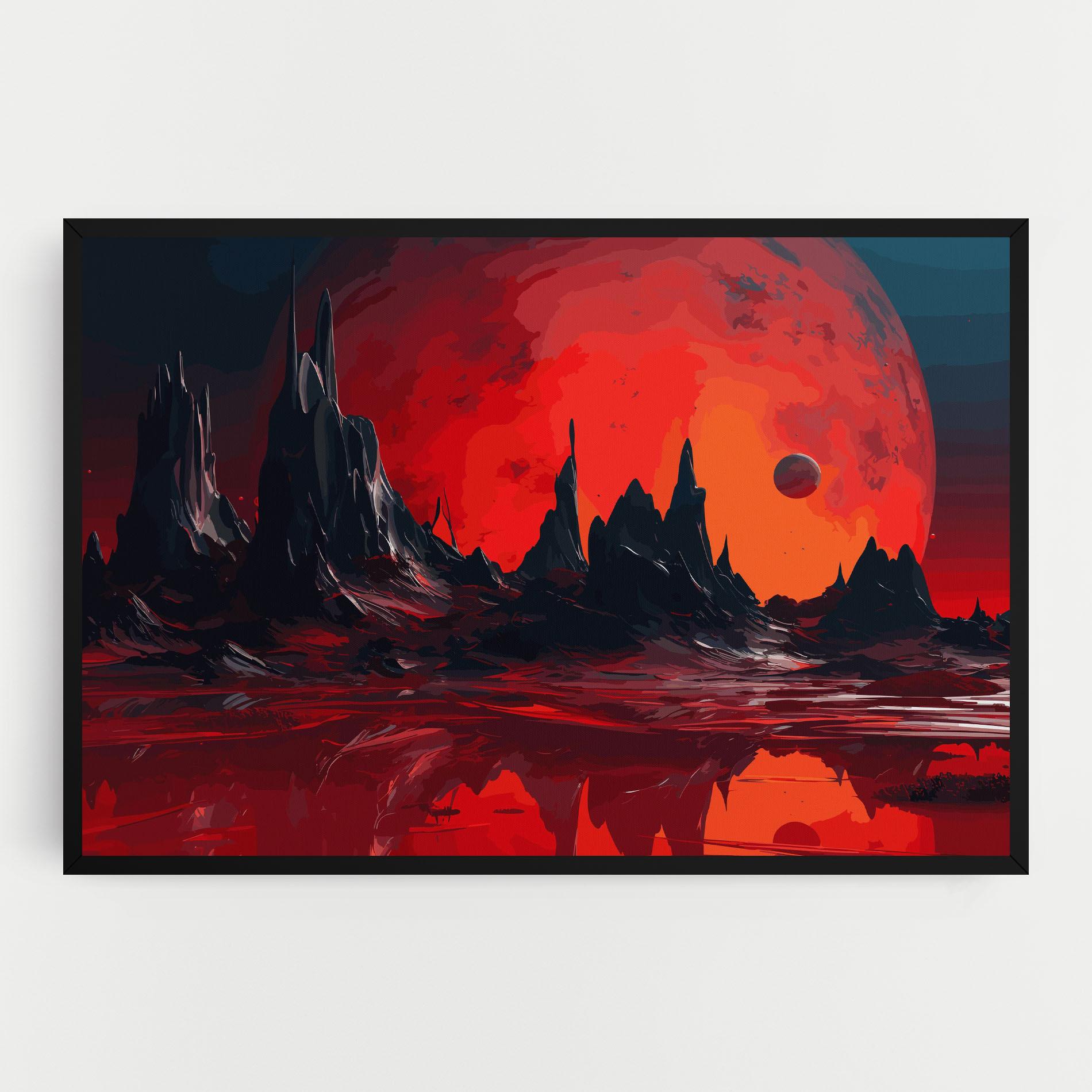 Leinwandbild Red Moon World mockup 0