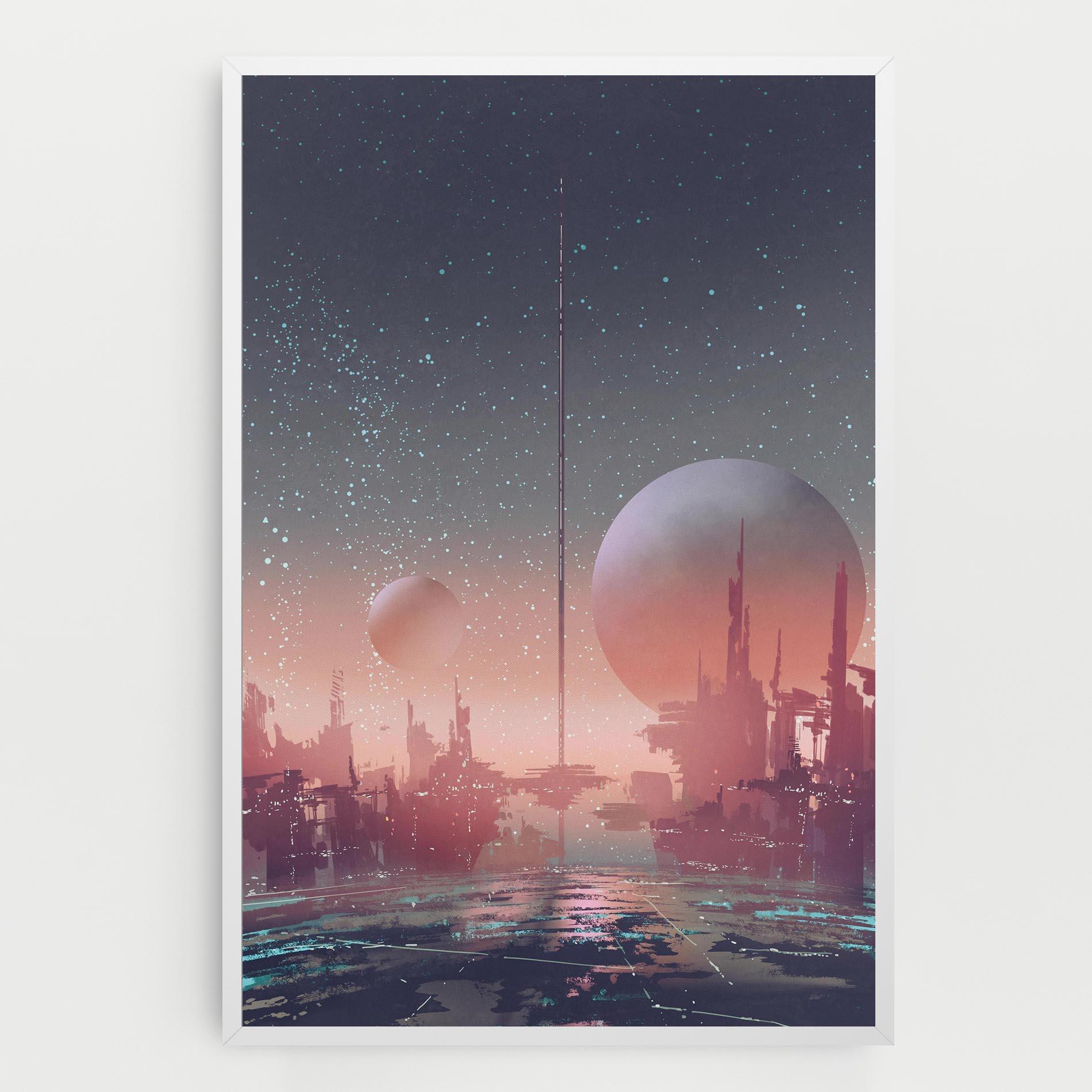 Leinwandbild Futuristic Alien Buildings mockup 0