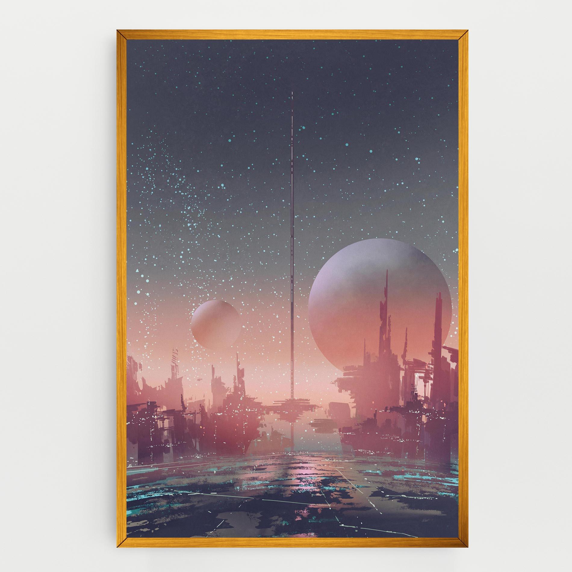 Leinwandbild Futuristic Alien Buildings mockup 0