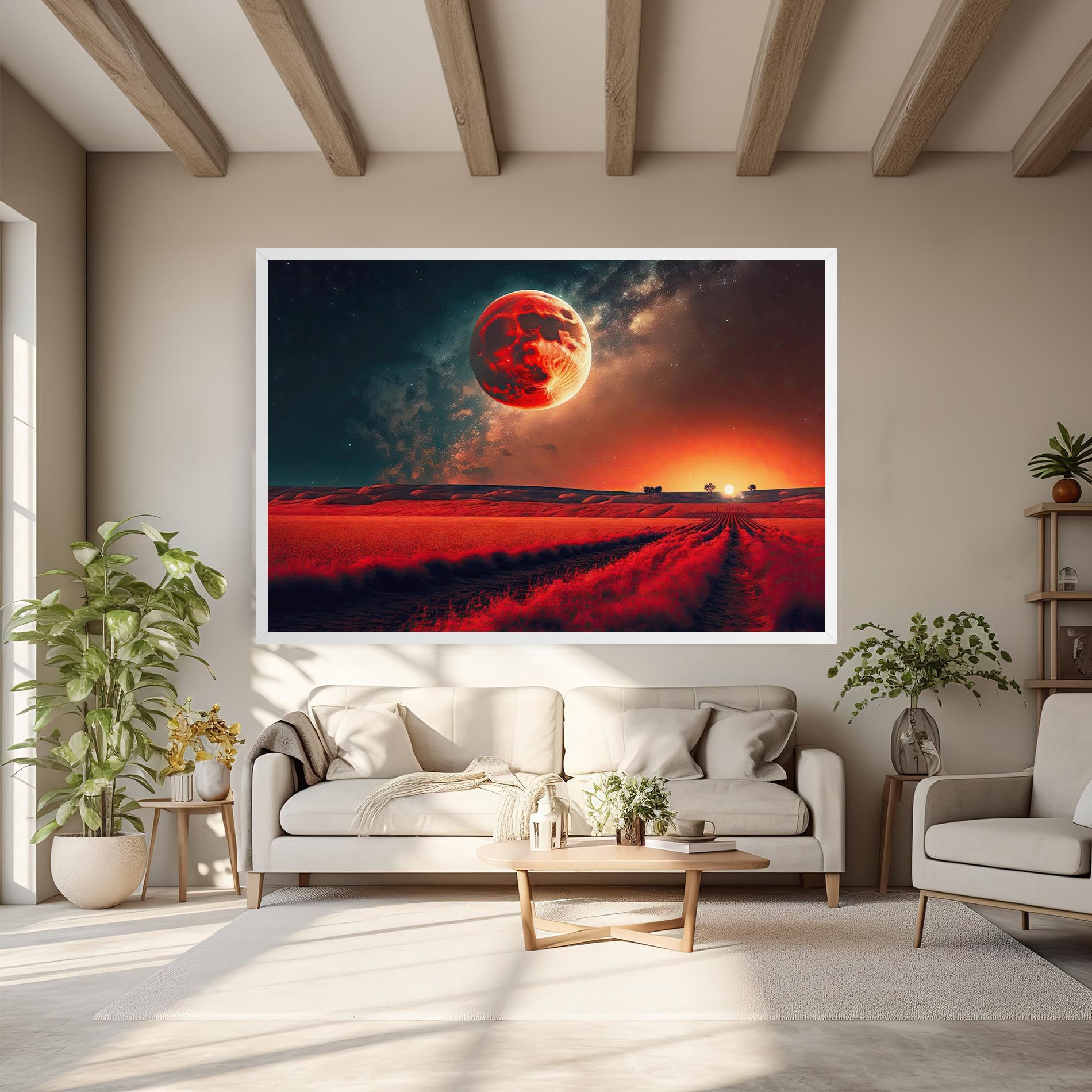 Huge Red Moon mockup 6