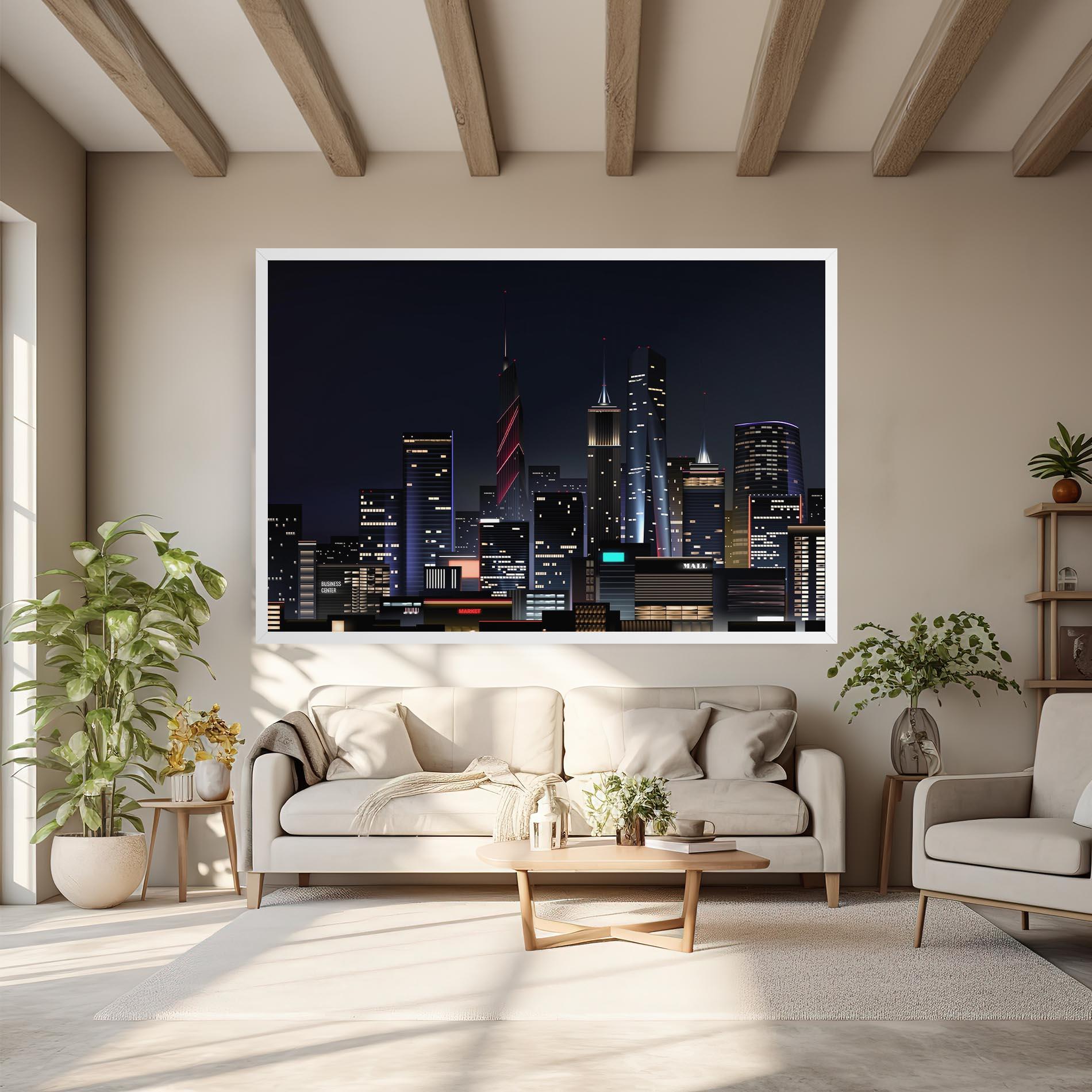 Leinwandbild Night City mockup 6