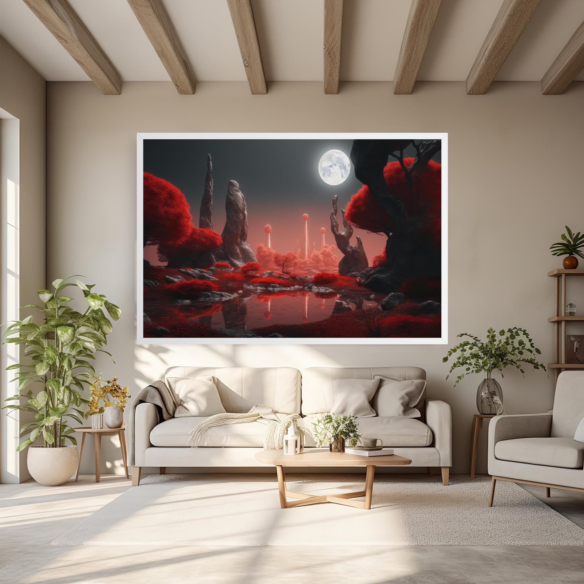 Leinwandbild Red Alien Trees mockup 6
