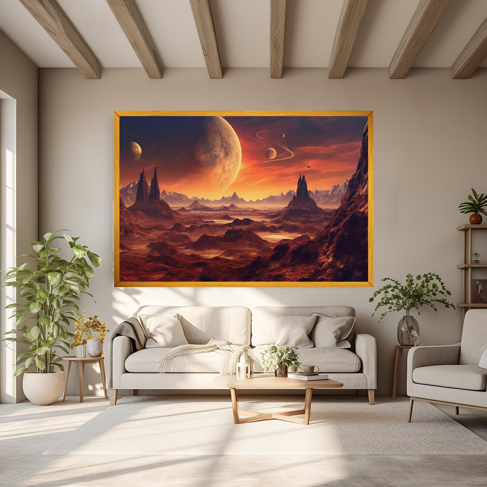 Leinwandbild Fiery Orange Sunset mockup 6