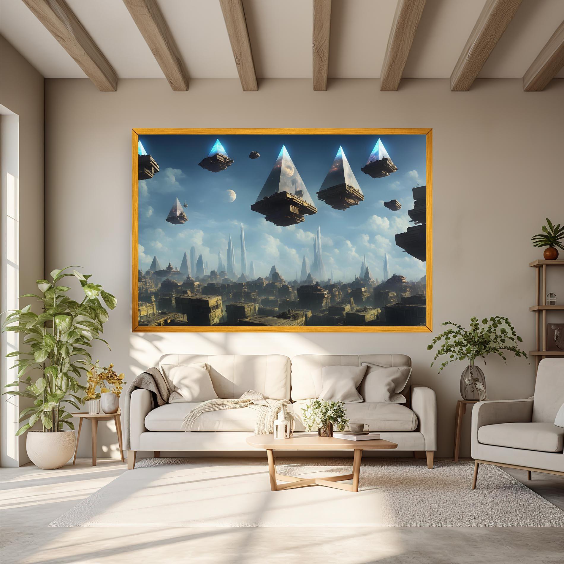 Leinwandbild Flying Piramids mockup 6