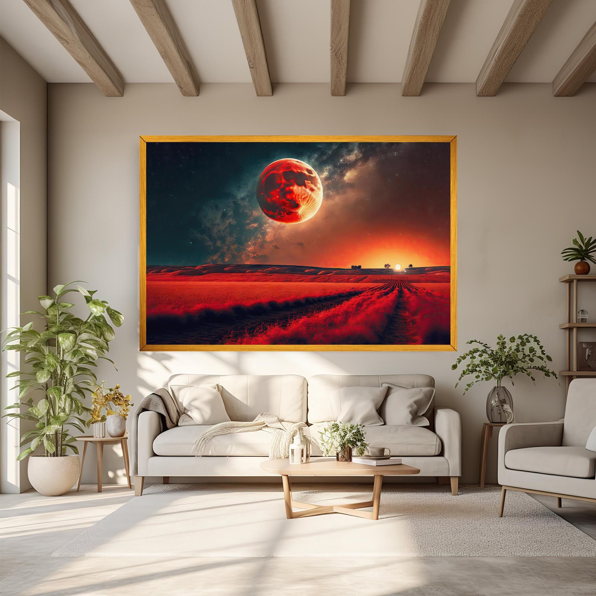 Huge Red Moon mockup 6