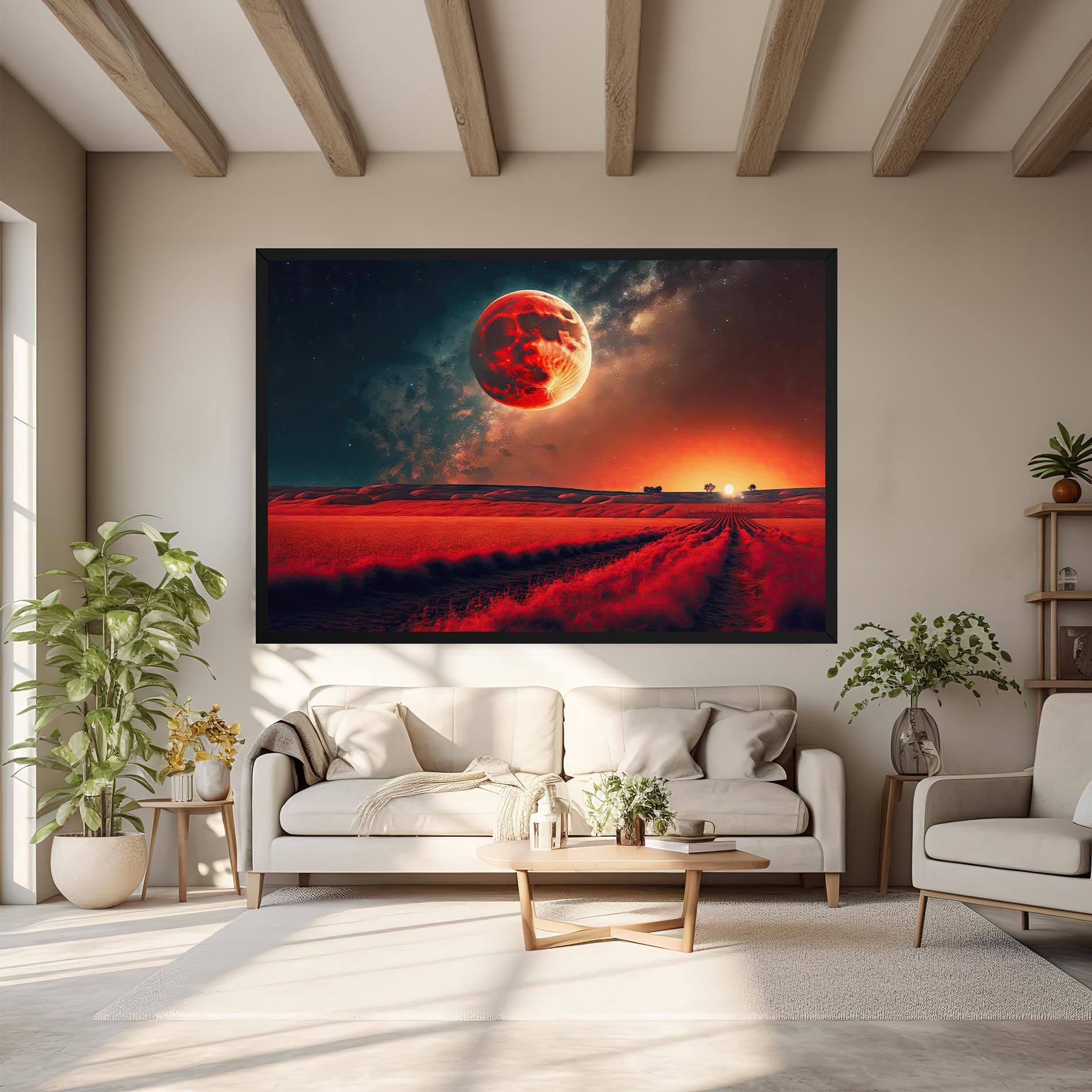 Huge Red Moon mockup 6