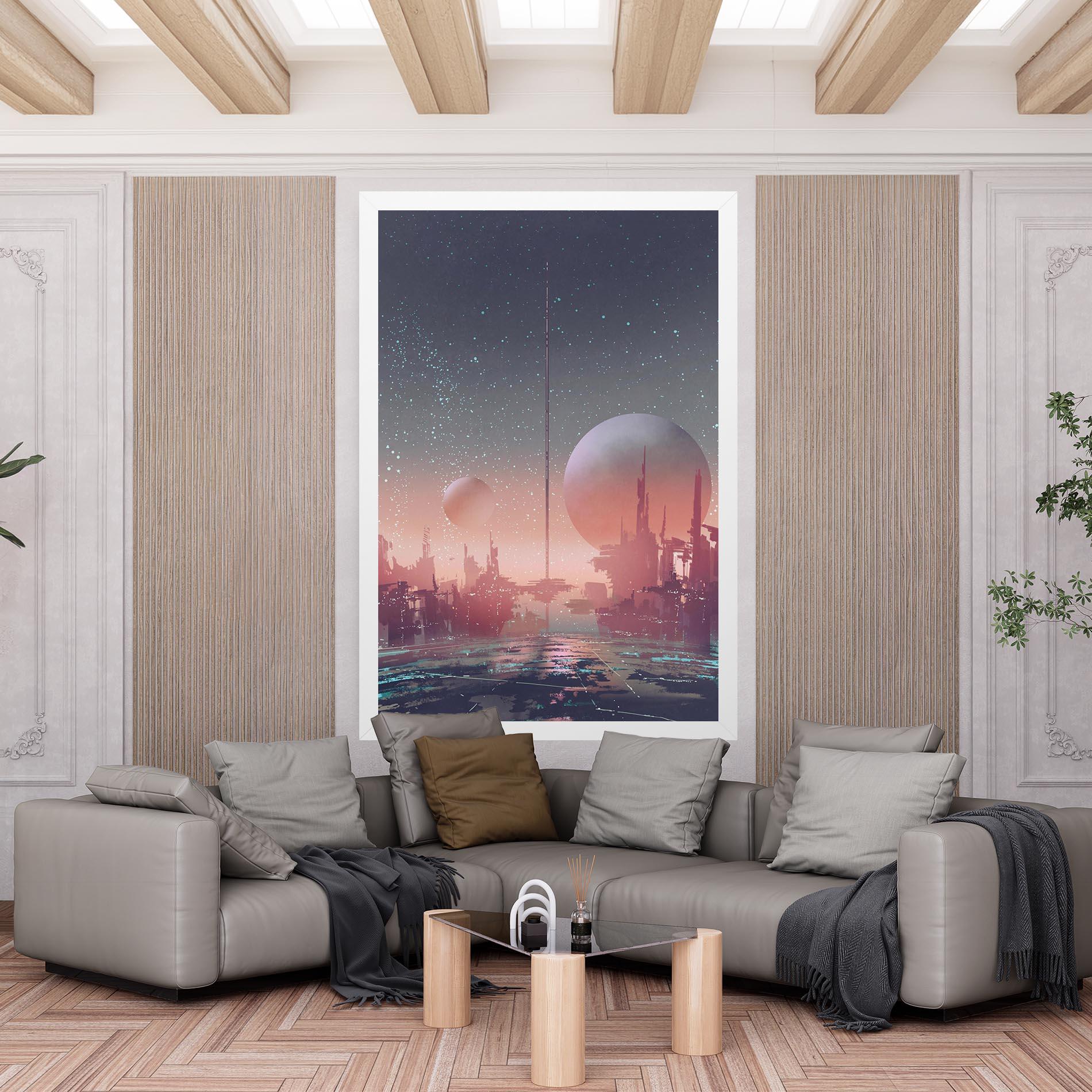 Leinwandbild Futuristic Alien Buildings mockup 6