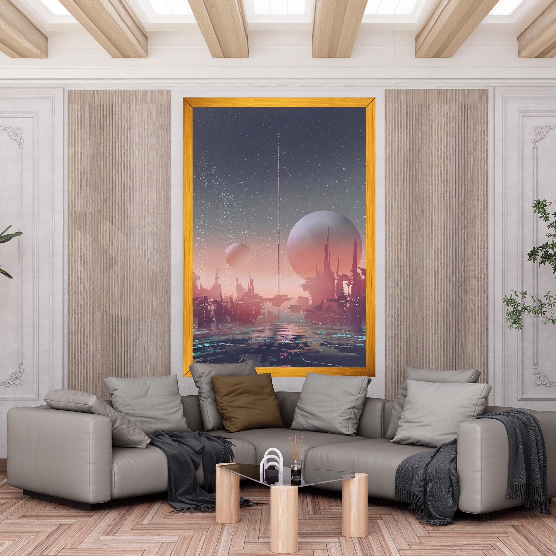 Leinwandbild Futuristic Alien Buildings mockup 6