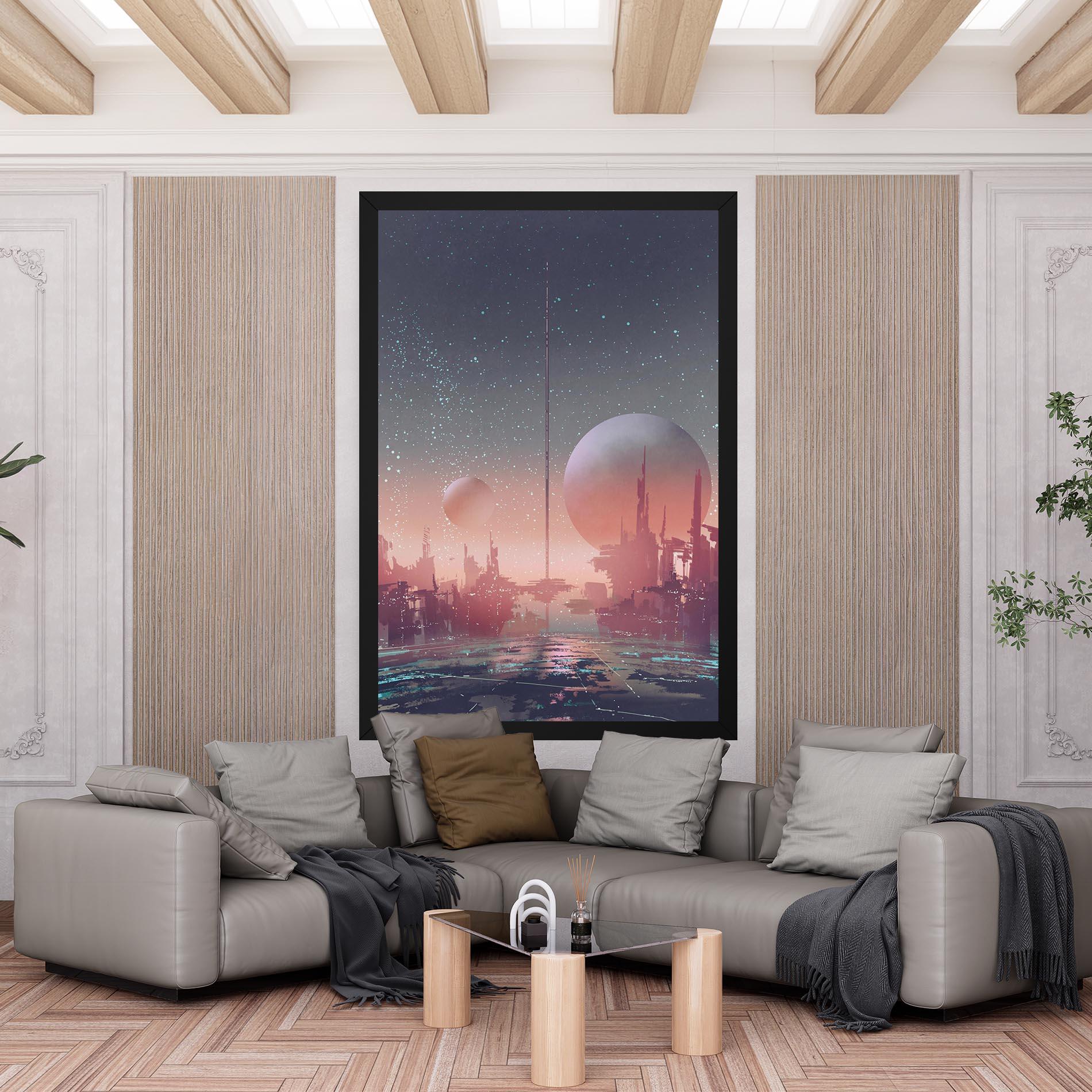 Leinwandbild Futuristic Alien Buildings mockup 6