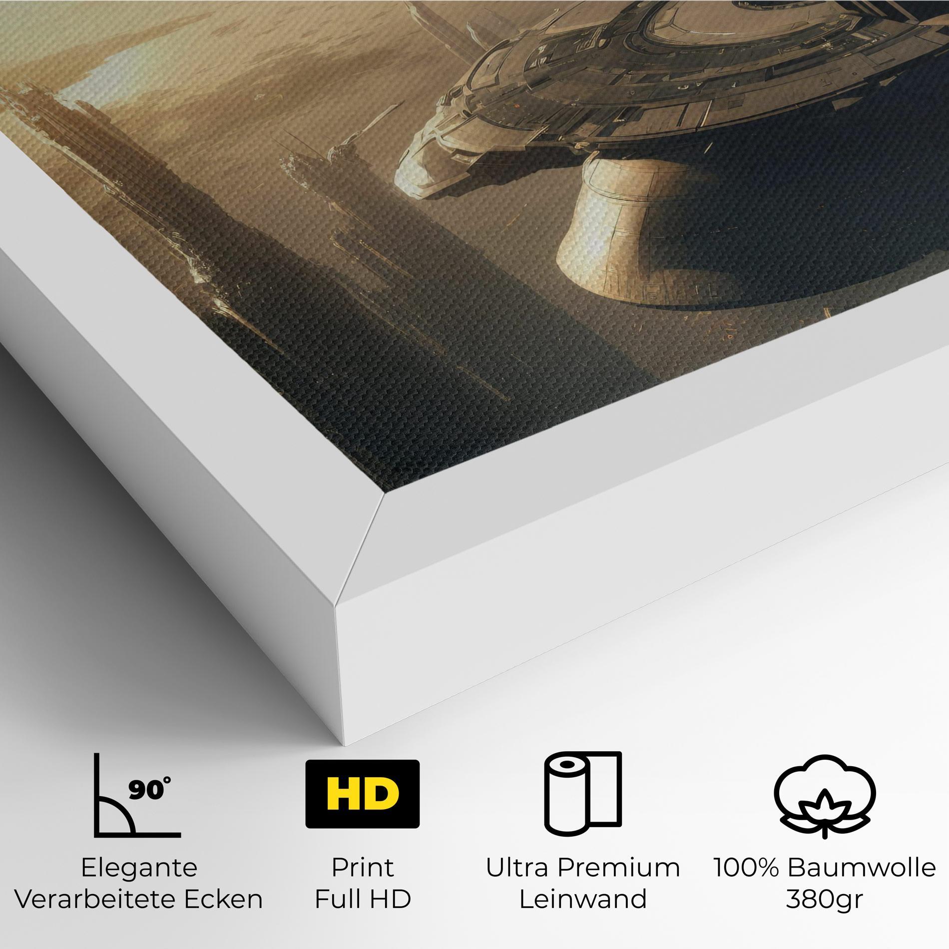 Leinwandbild Fantasy Futuristic Cityscape mockup 4