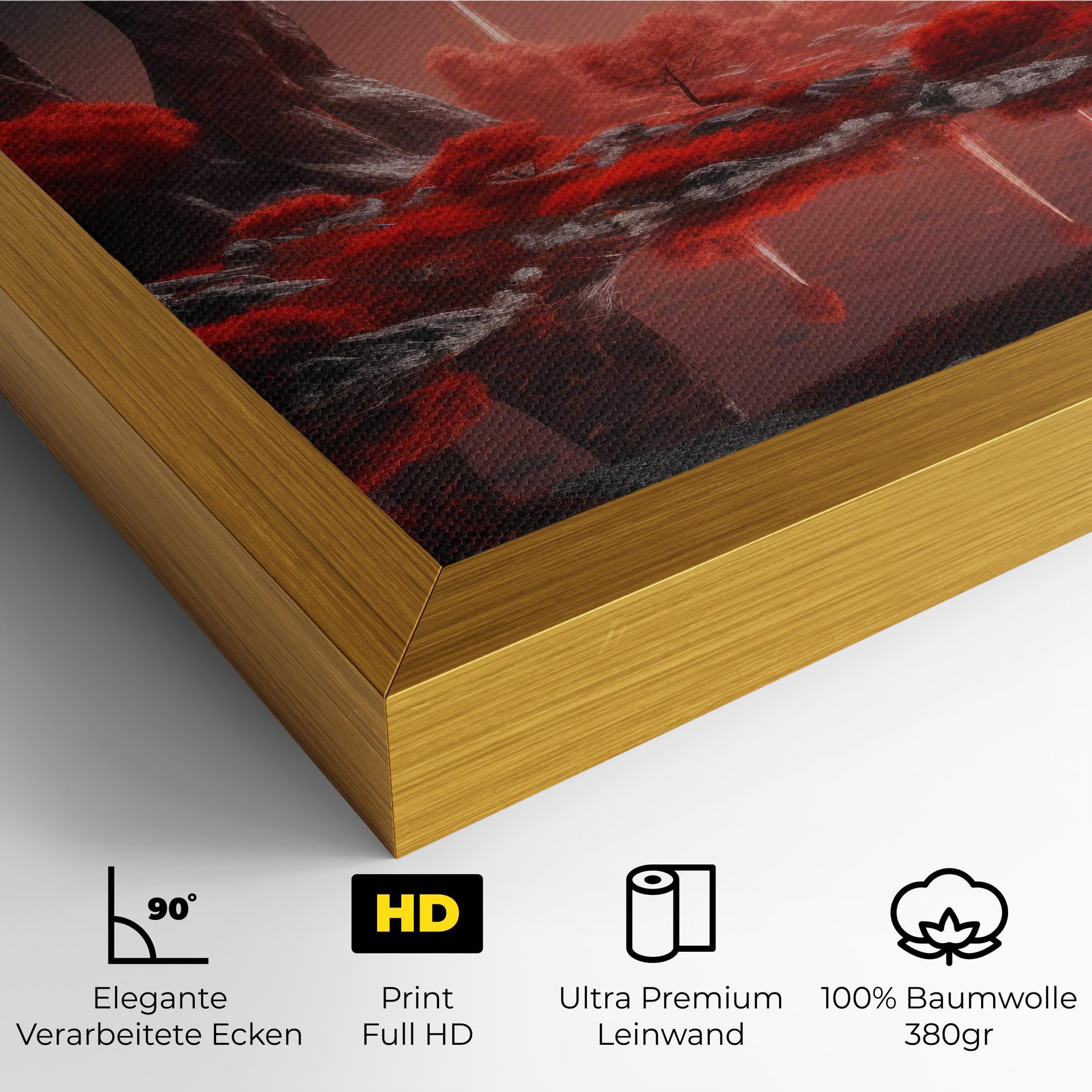 Leinwandbild Red Alien Trees mockup 4