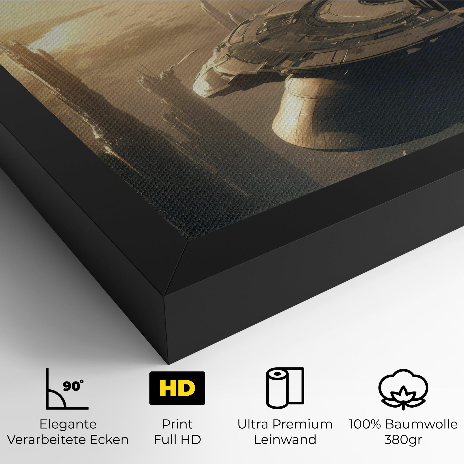 Leinwandbild Fantasy Futuristic Cityscape mockup 4