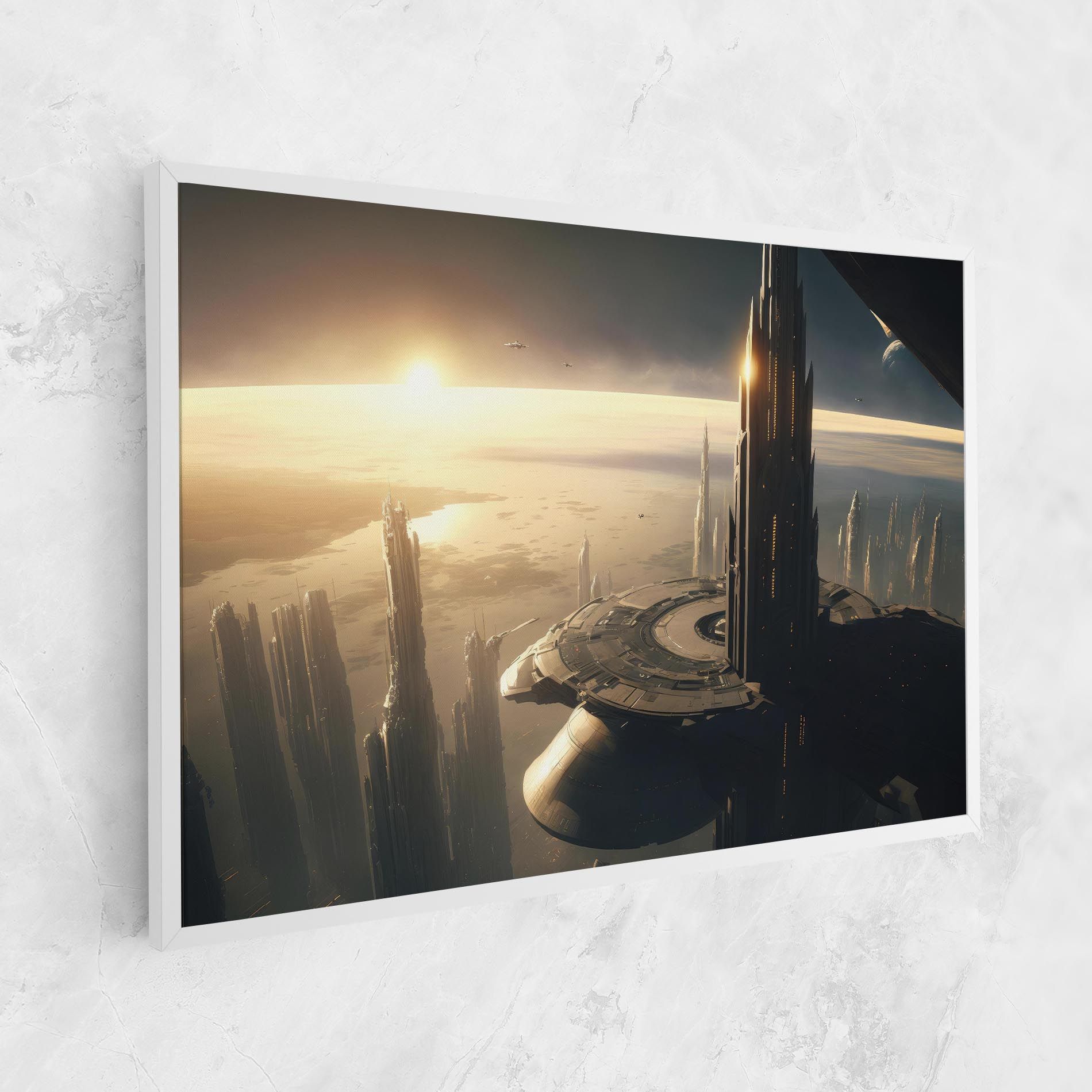 Fantasy Futuristic Cityscape mockup 1
