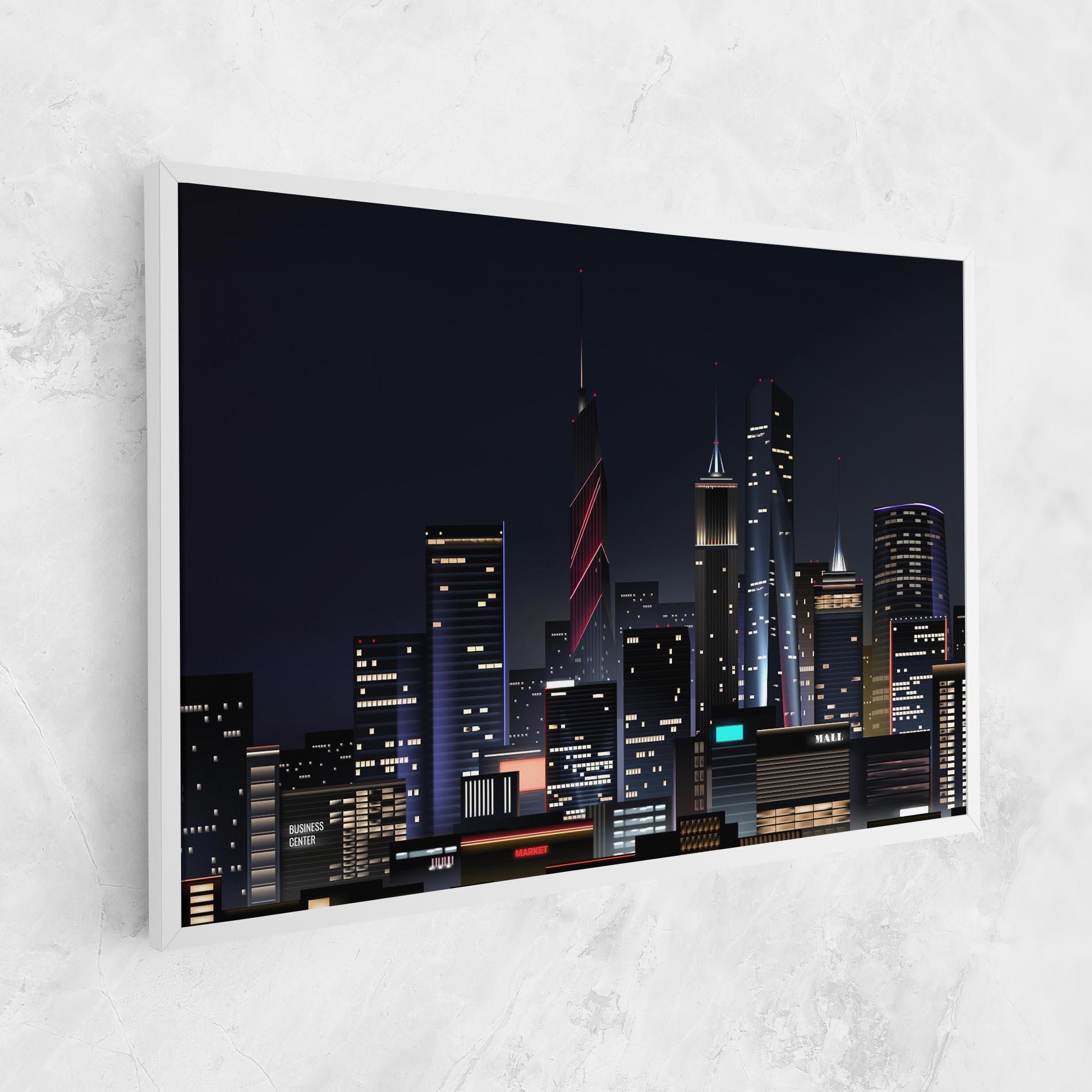 Leinwandbild Night City mockup 1