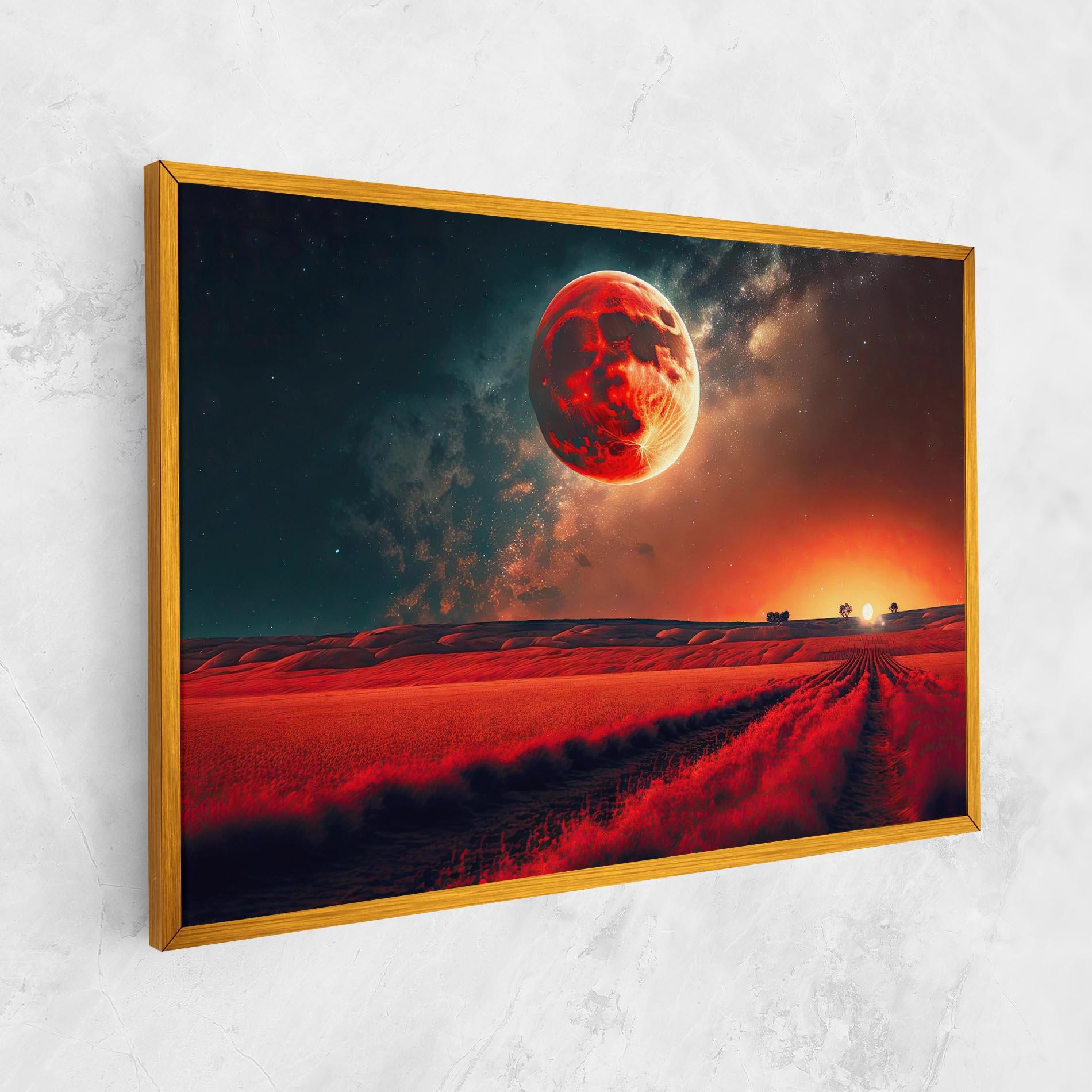 Leinwandbild Huge Red Moon mockup 1
