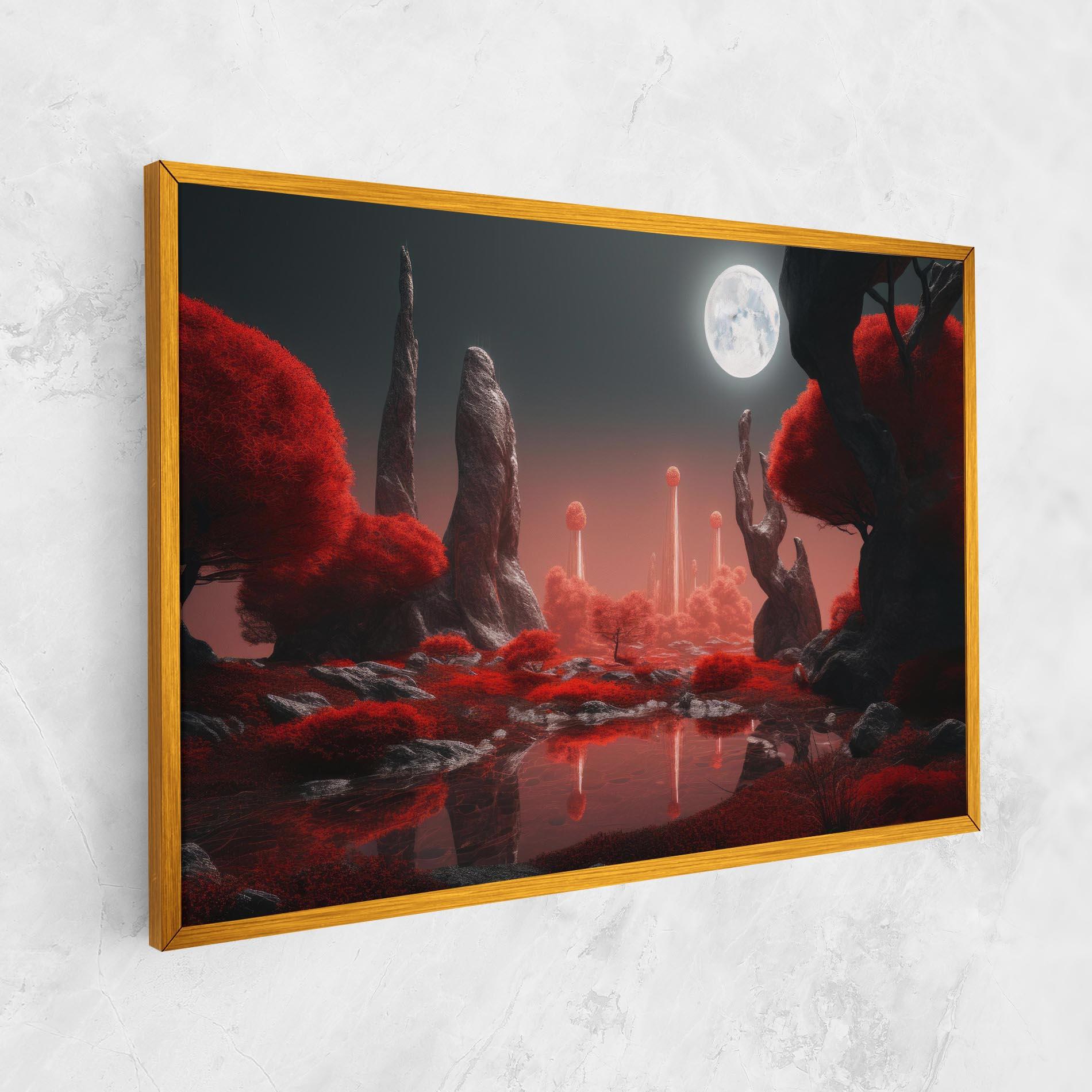 Leinwandbild Red Alien Trees mockup 1