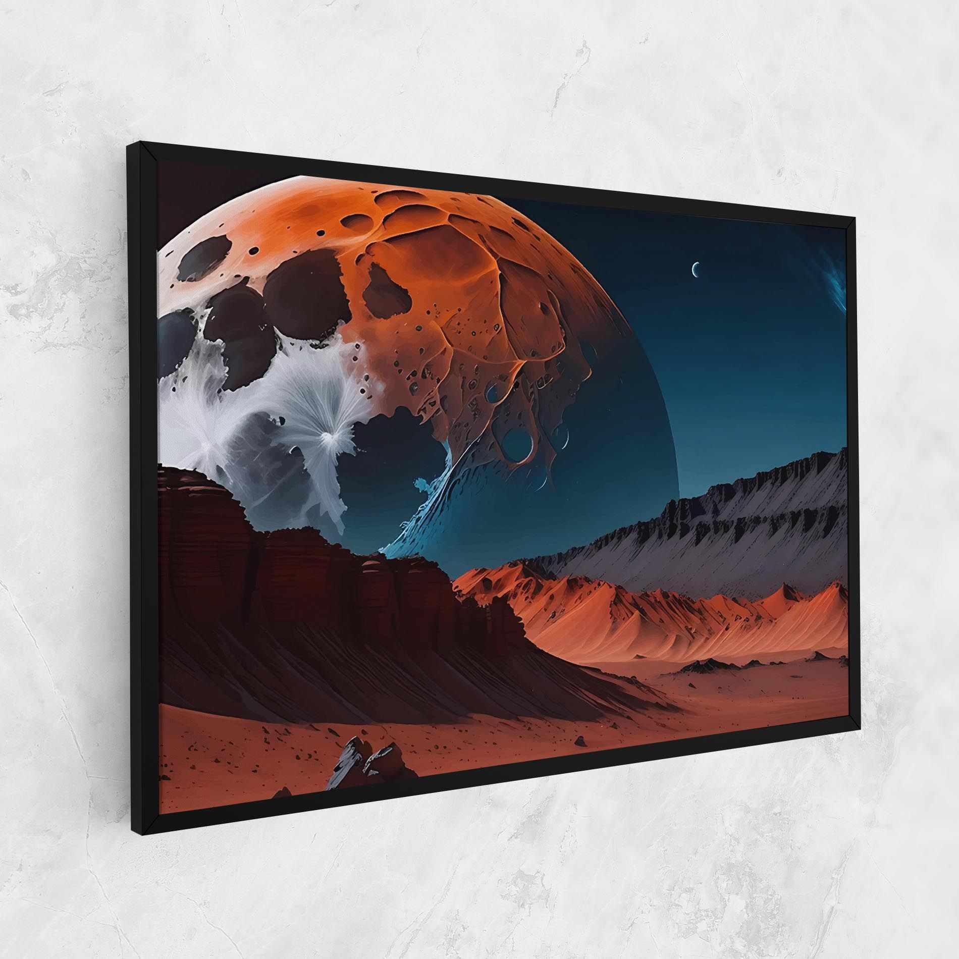 Grey Orange Moon Art mockup 1