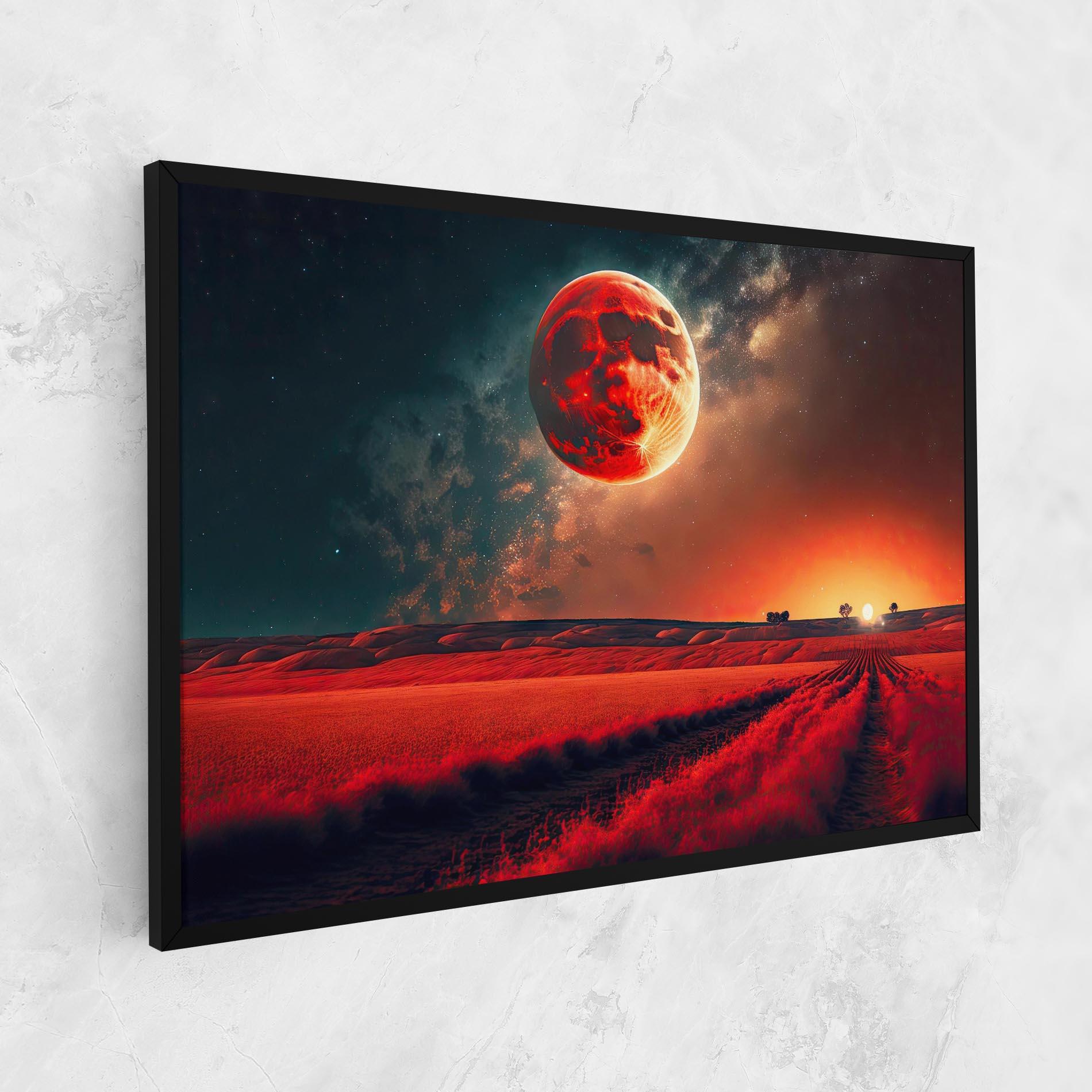Leinwandbild Huge Red Moon mockup 1
