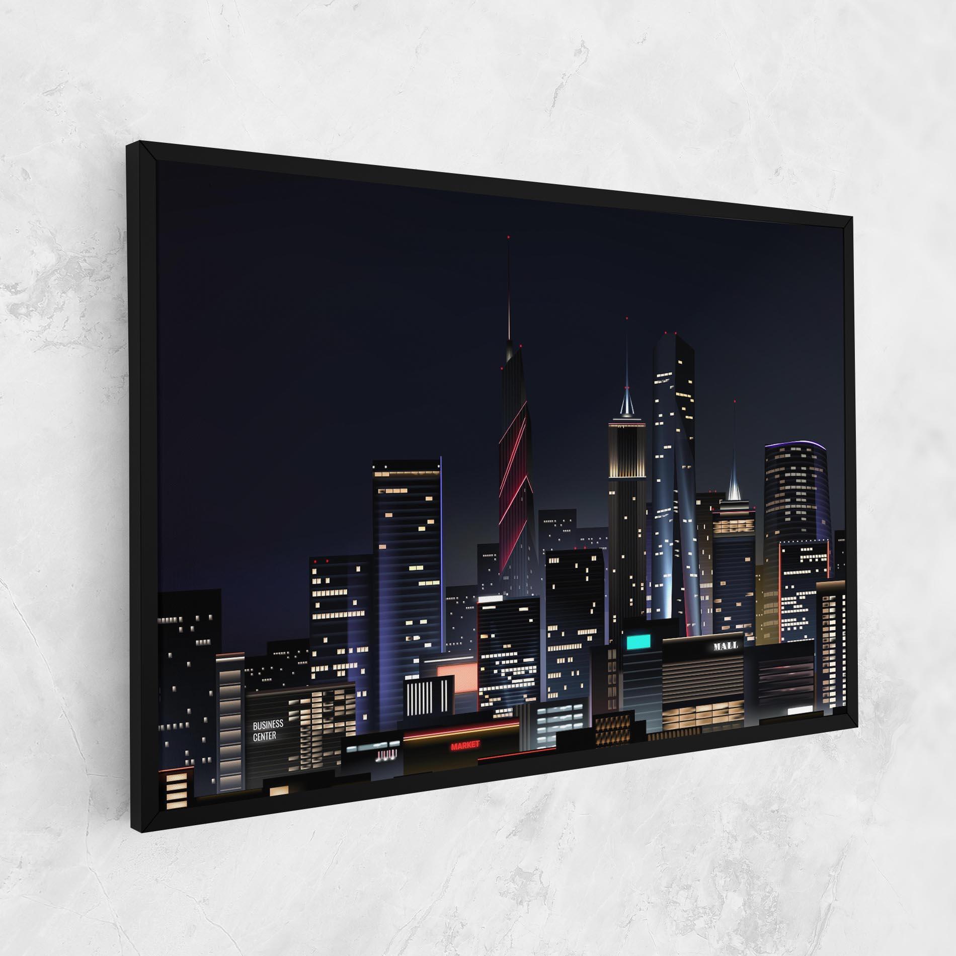 Leinwandbild Night City mockup 1