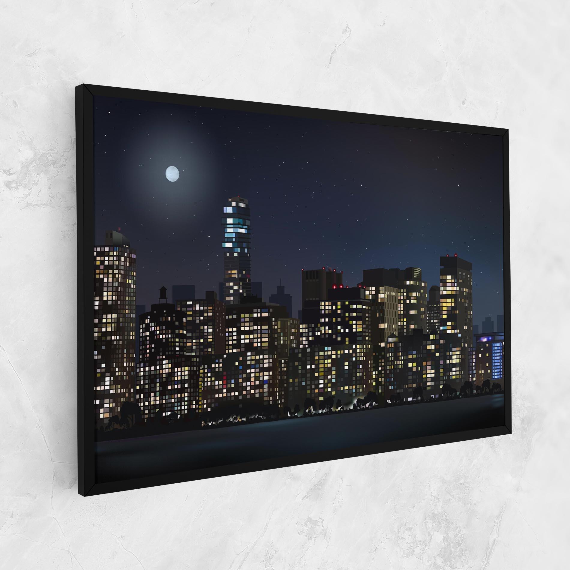 Leinwandbild Urban City Night mockup 1